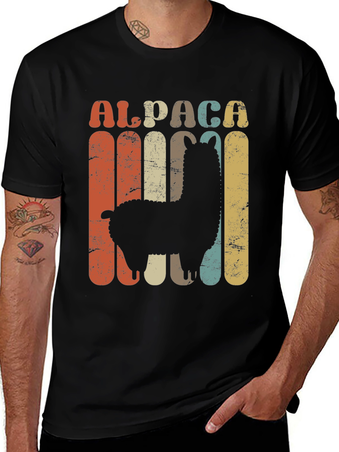 Variant 6 of Retro Alpaca Graphic T-Shirt - Vintage Style