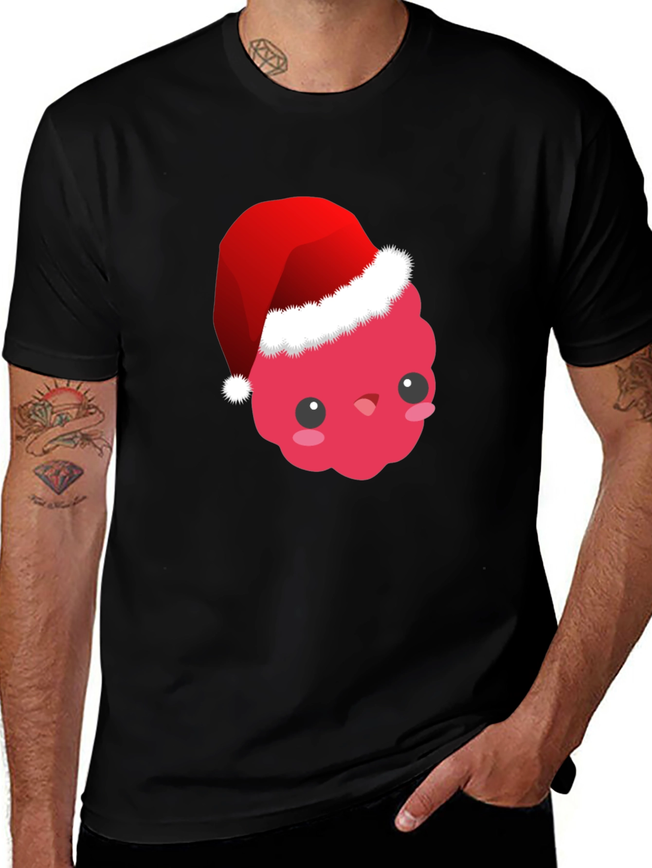 Cute Raspberry Santa Hat T-Shirt
