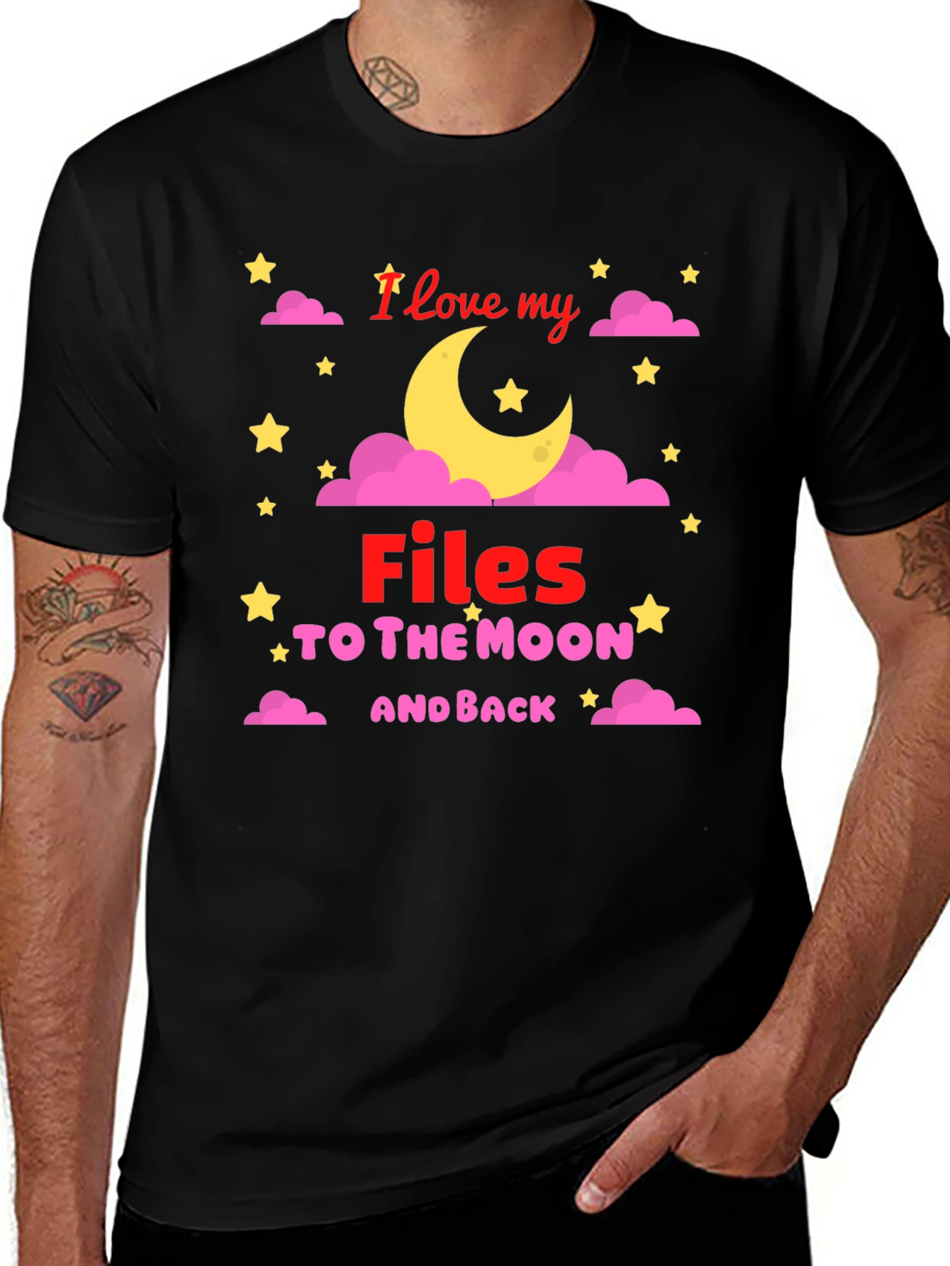 Variant 2 of I Love My Files to the Moon T-Shirt