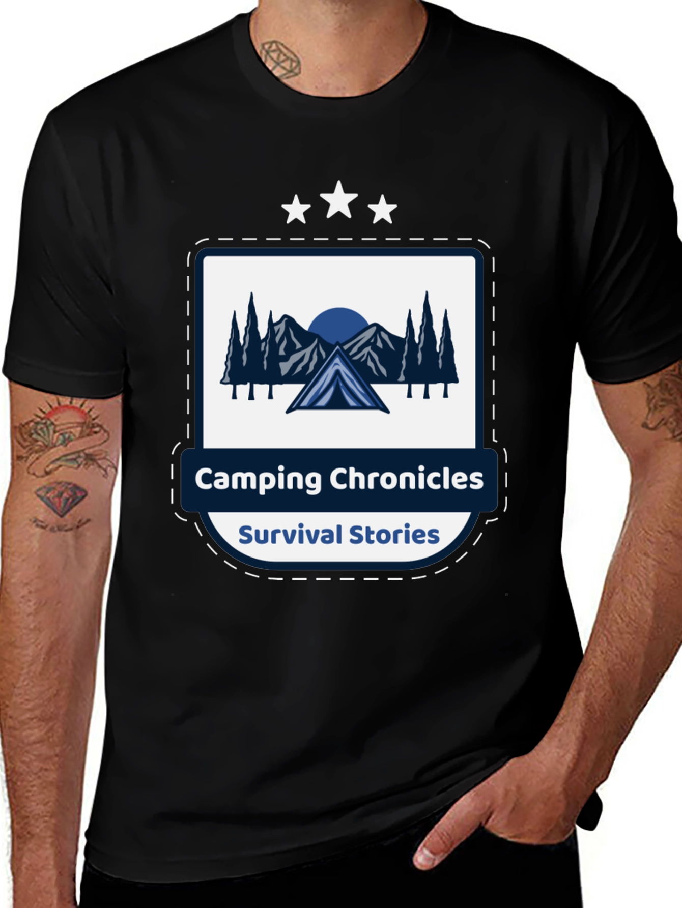 Variant 21 of Camping Chronicles Survival Stories Black T-Shirt