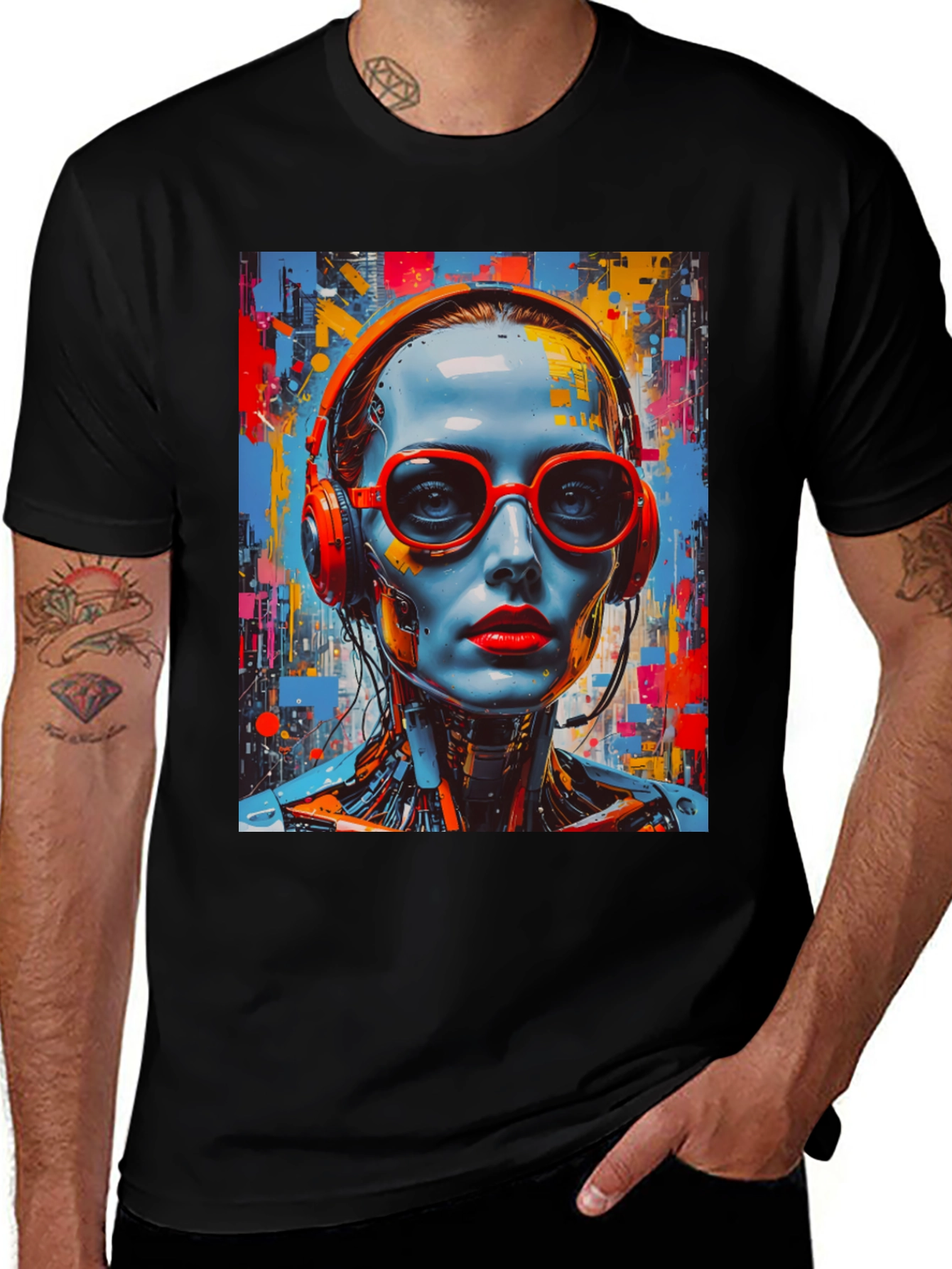 Variant 23 of Futuristic Android Art Graphic T-Shirt