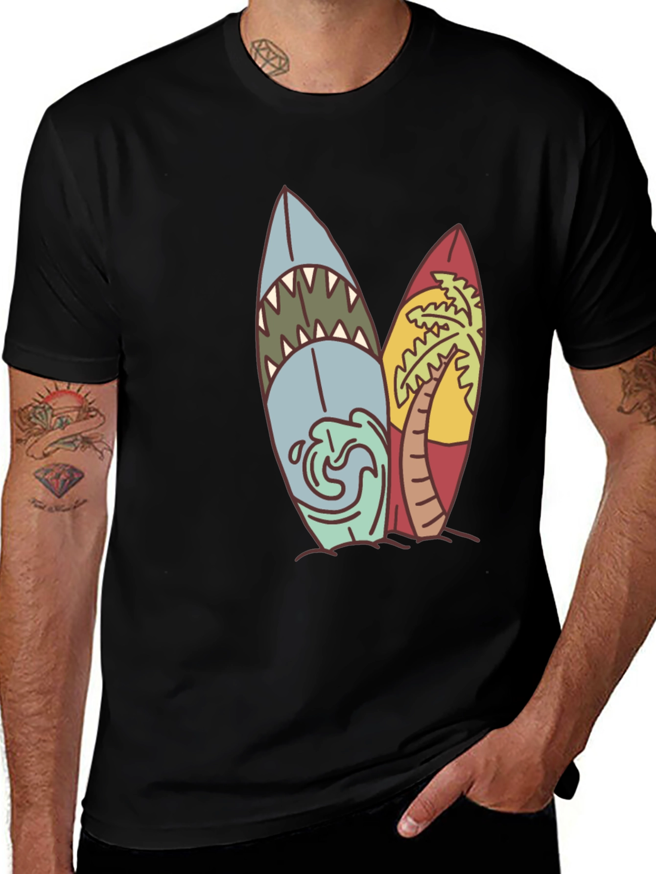 Variant 16 of Surfboard Graphic Tee - Beach Vibes