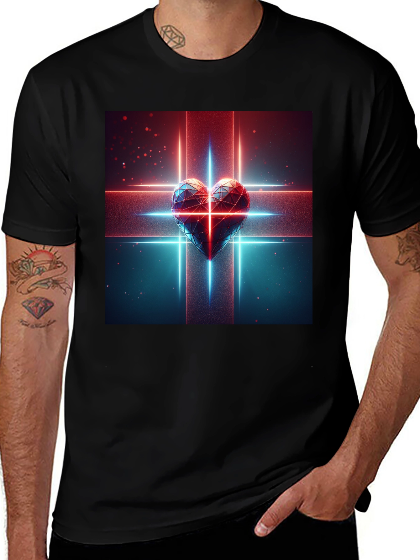 Variant 27 of Geometric Heart T-Shirt - Futuristic Love
