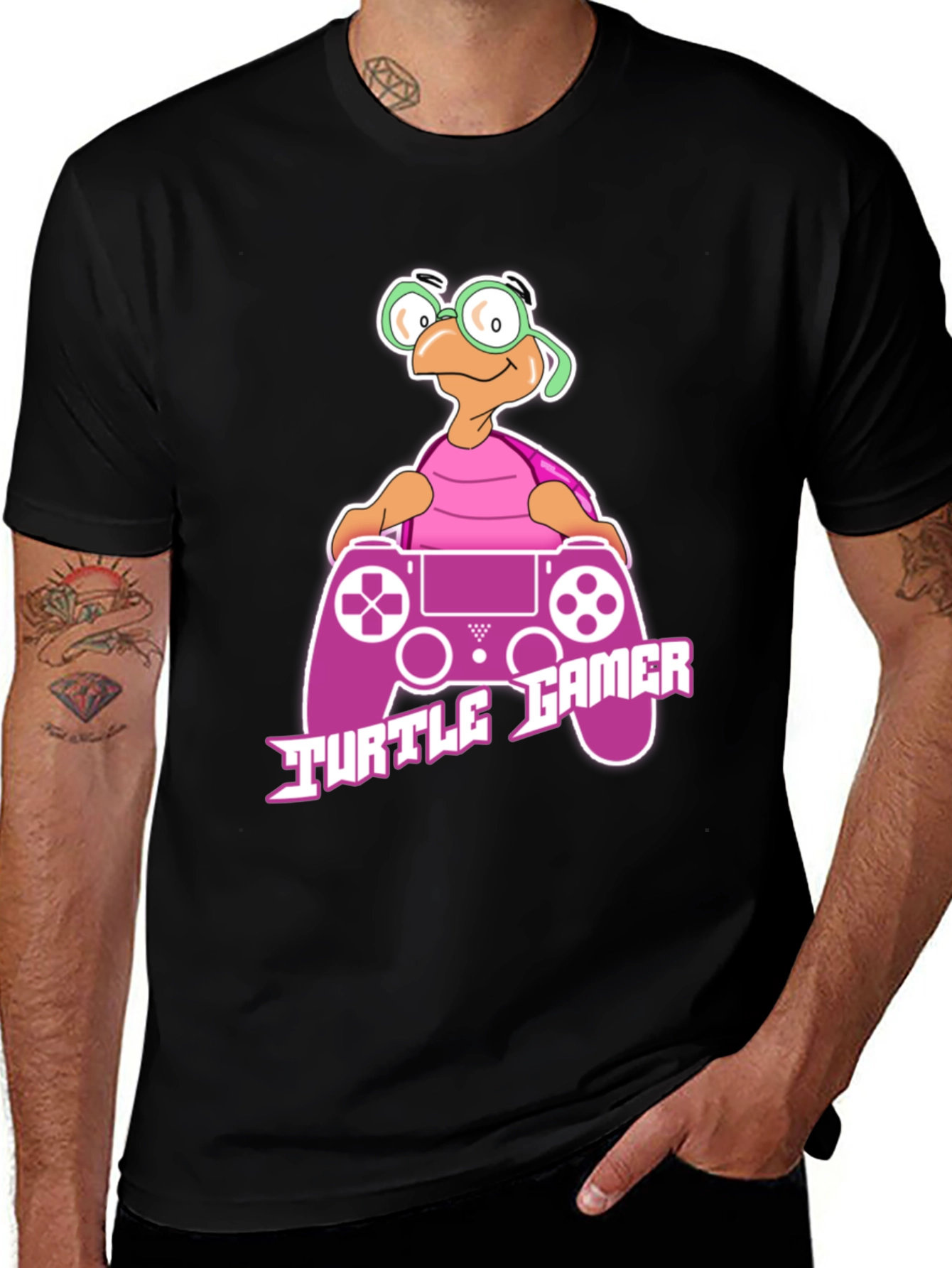 Variant 3 of Turtle Gamer T-Shirt - Funny Gaming Tee