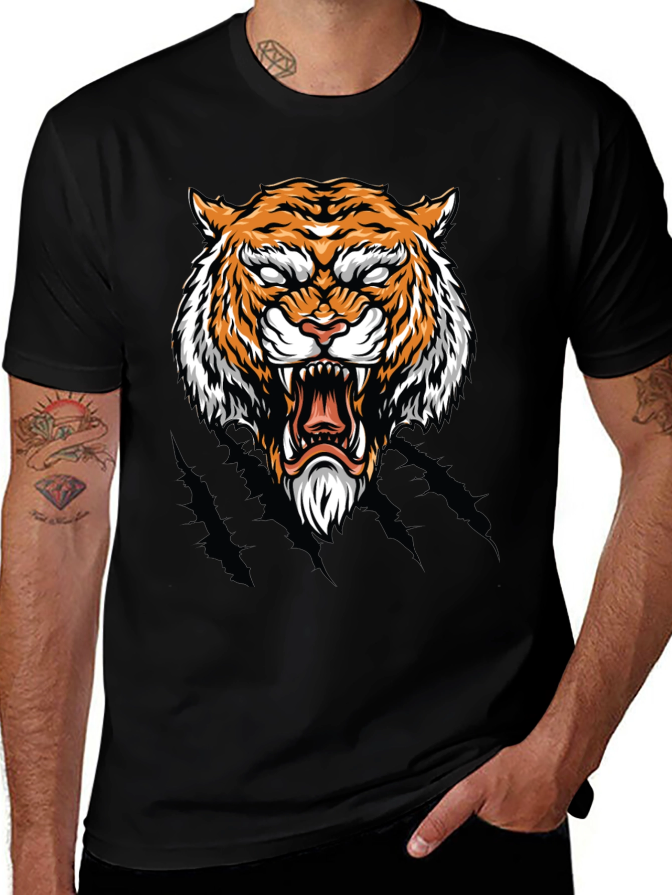 Variant 9 of Roaring Tiger Graphic Tee - Cool Animal Design