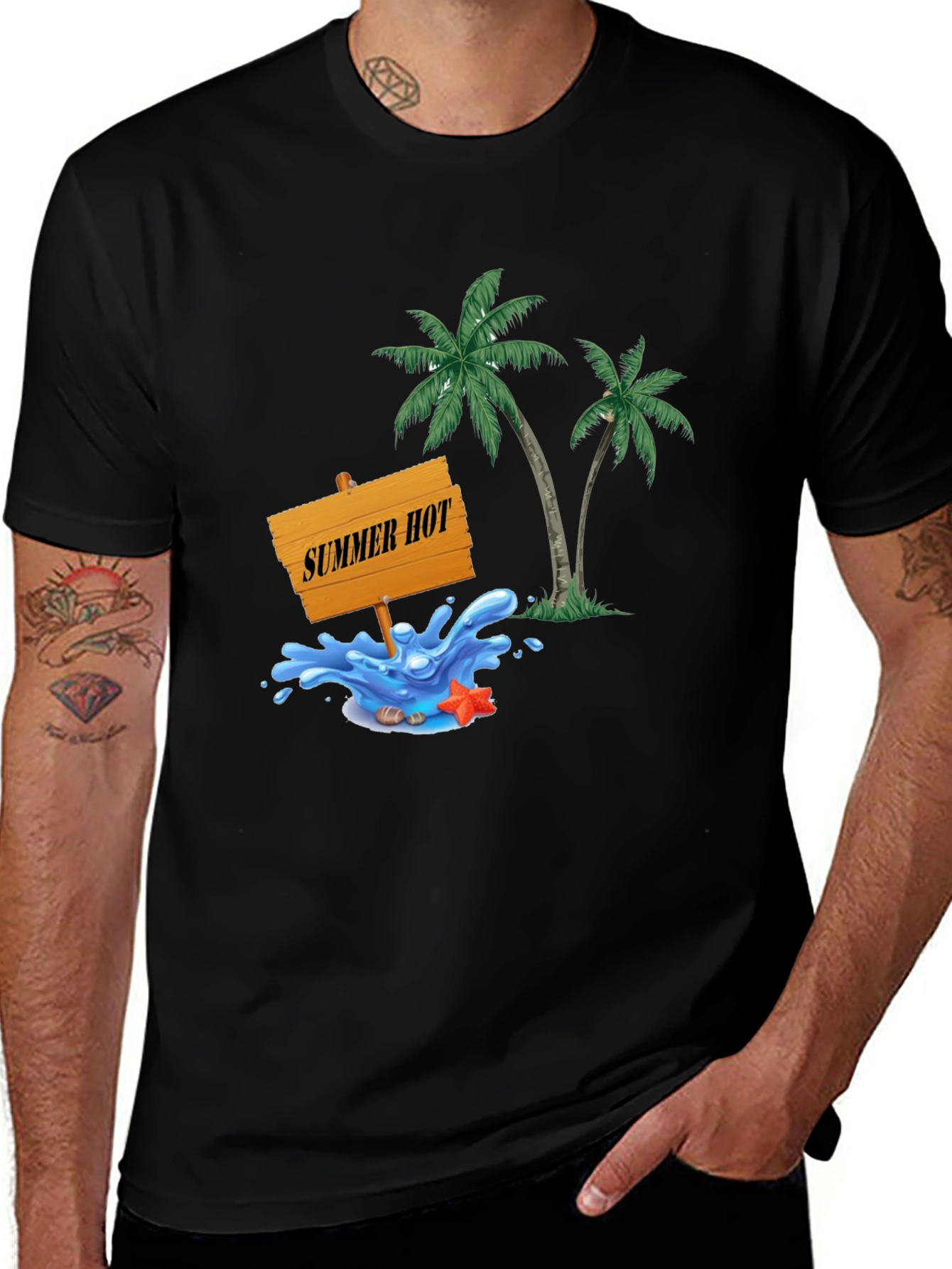 Variant 30 of Summer Hot Graphic Tee - Beach Palm Tree Shirt