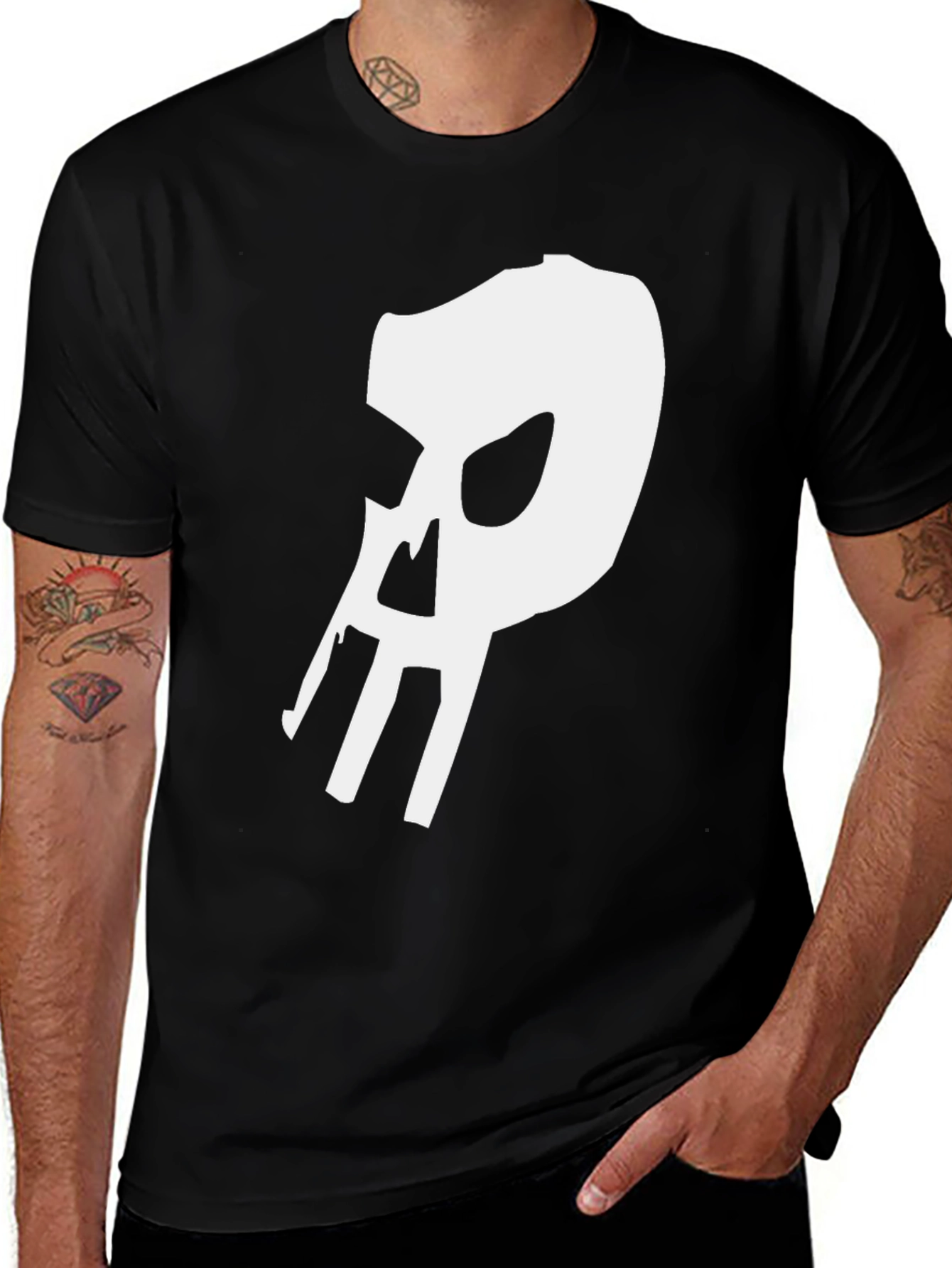 Variant 9 of Skull Graphic Black T-Shirt - Edgy Fashion