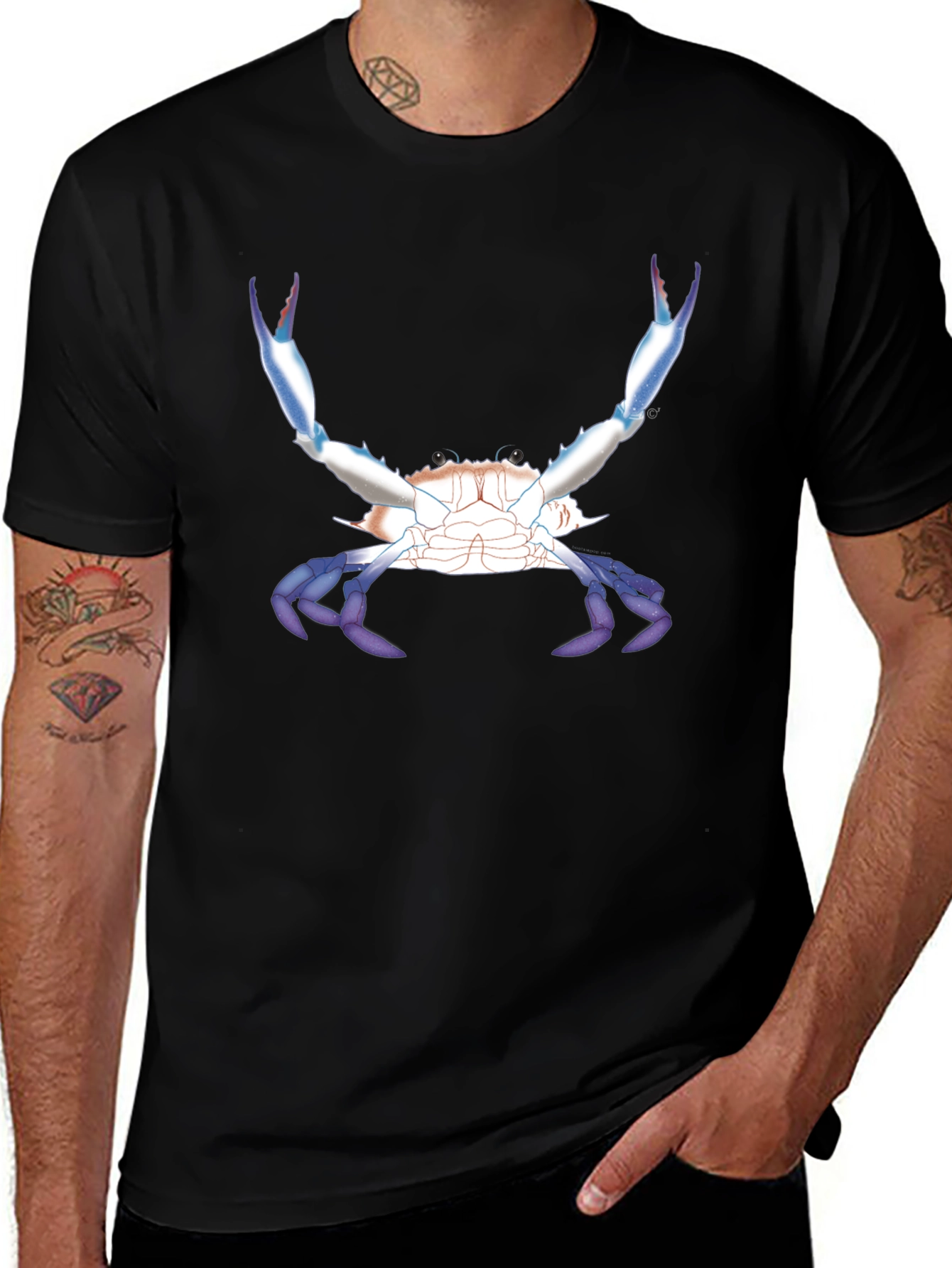 Variant 23 of Crab Graphic Tee - Black Cotton T-Shirt