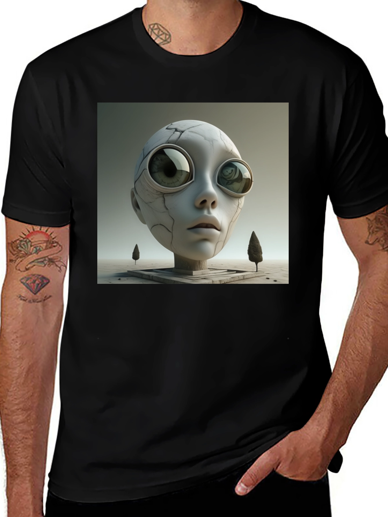Variant 11 of Unique Graphic Tee - Alien Head Design