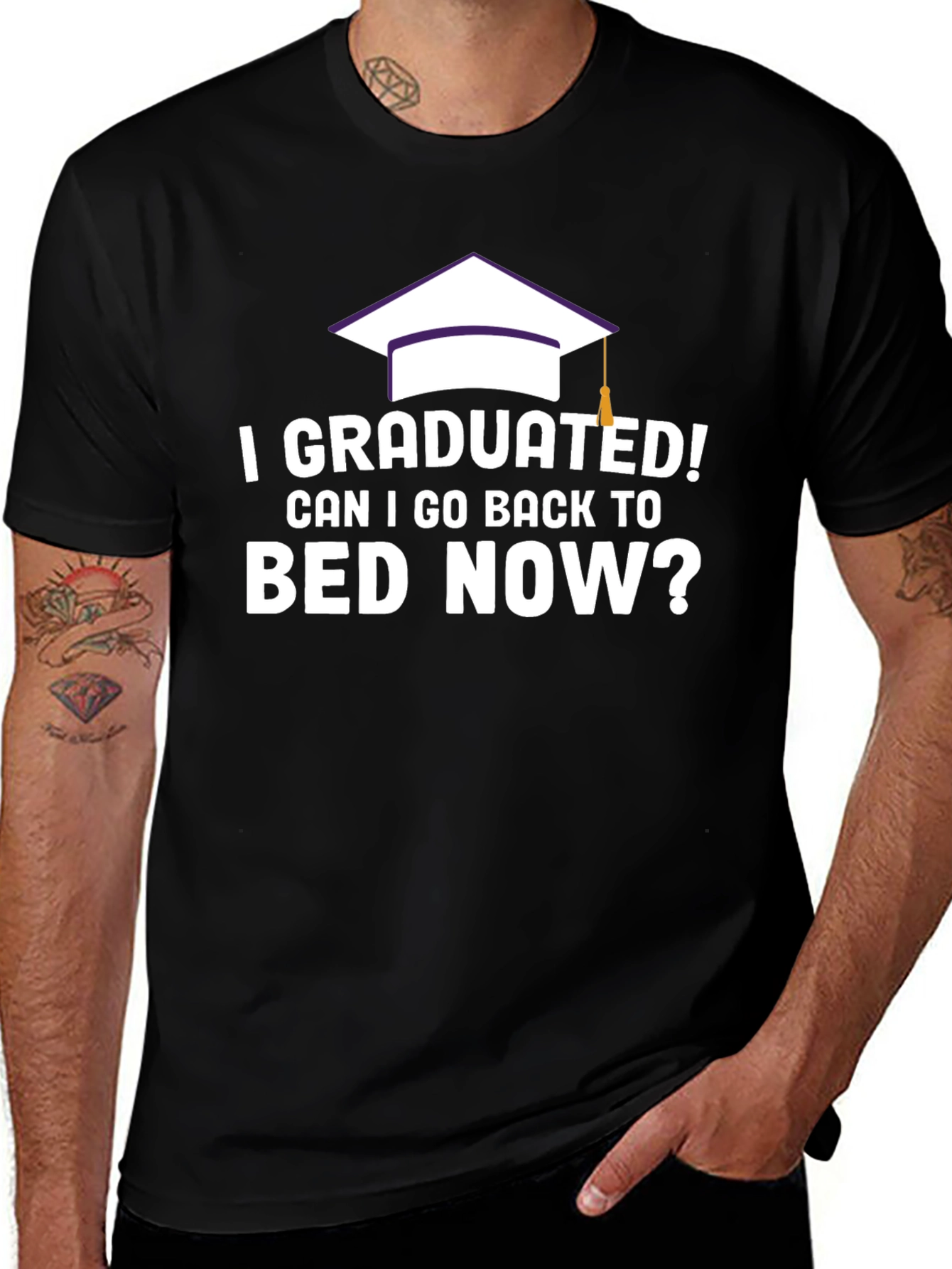 Variant 8 of Graduated Can I Go Back To Bed Now Funny Graduation T-Shirt