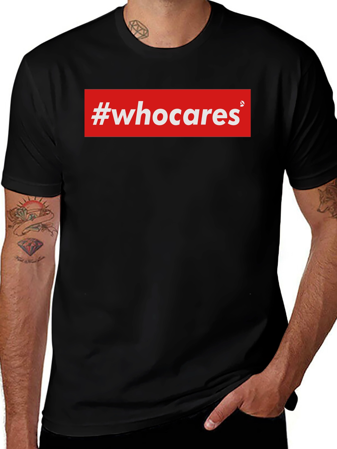 Variant 22 of "#whocares" Graphic T-Shirt - Unisex Cotton Tee