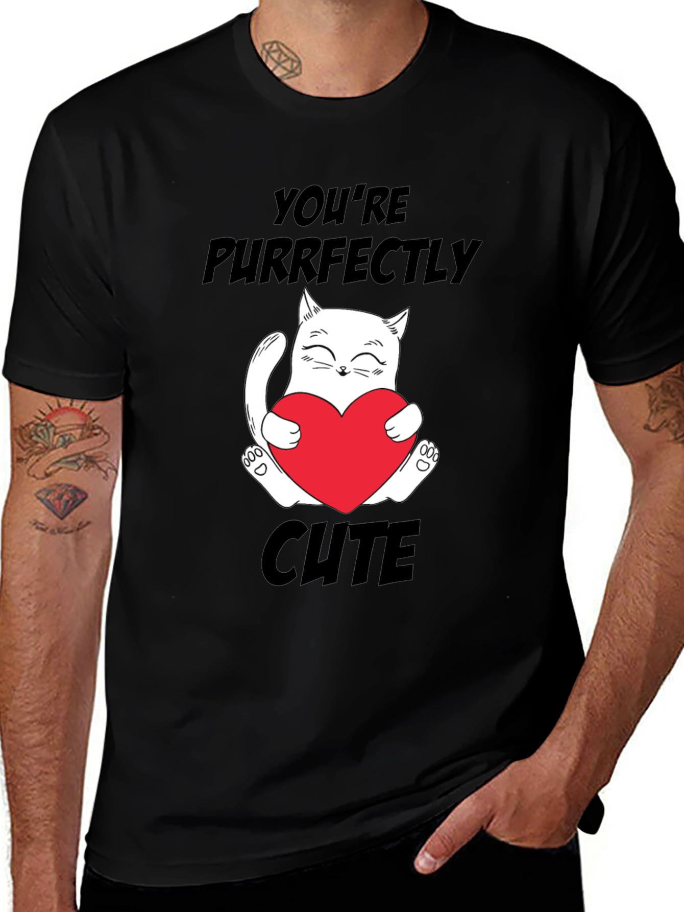 Variant 12 of You're Purrfectly Cute Black Cat Graphic T-Shirt