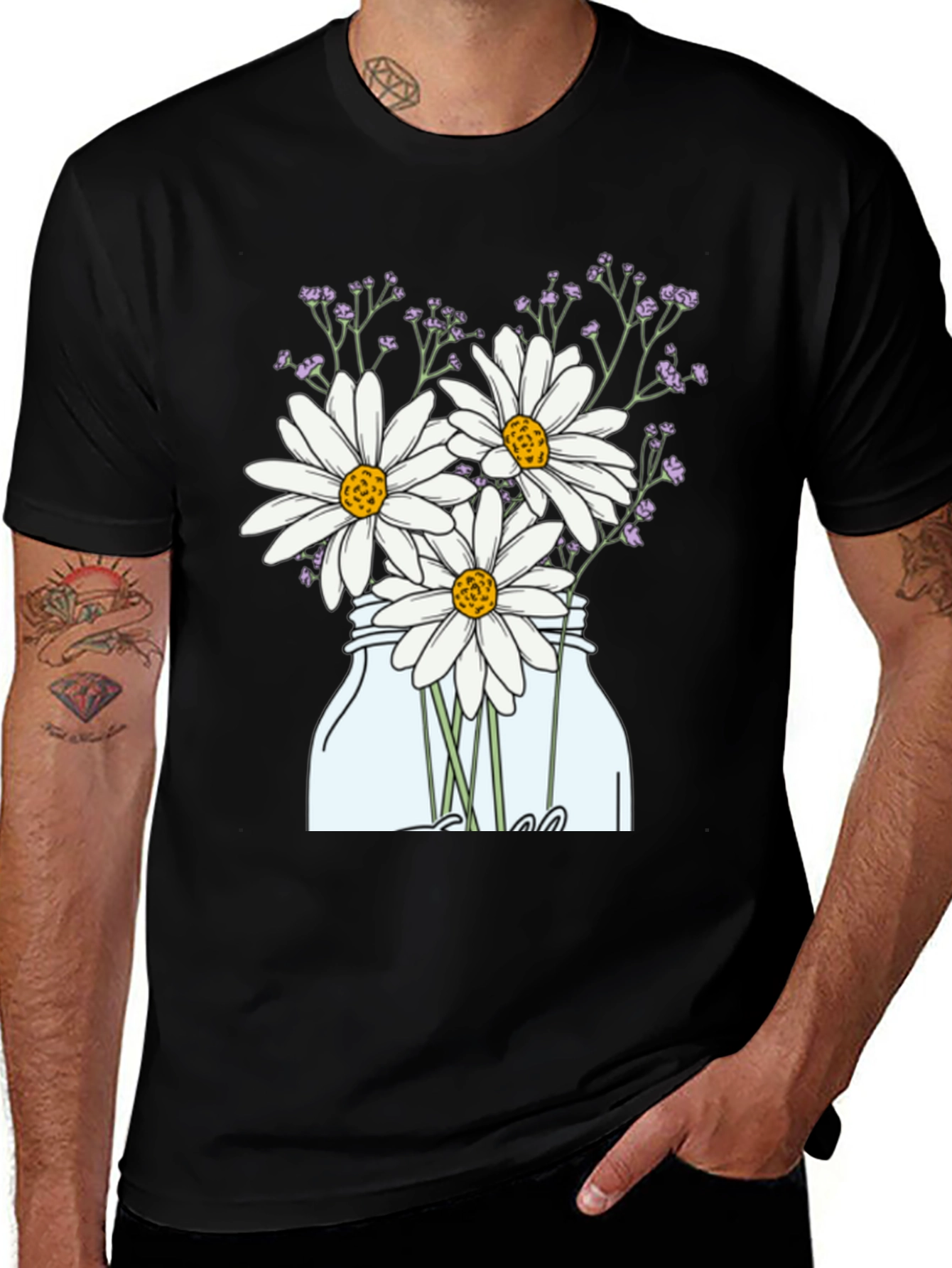 Variant 2 of Daisy T-Shirt - Mason Jar Flower Graphic Tee