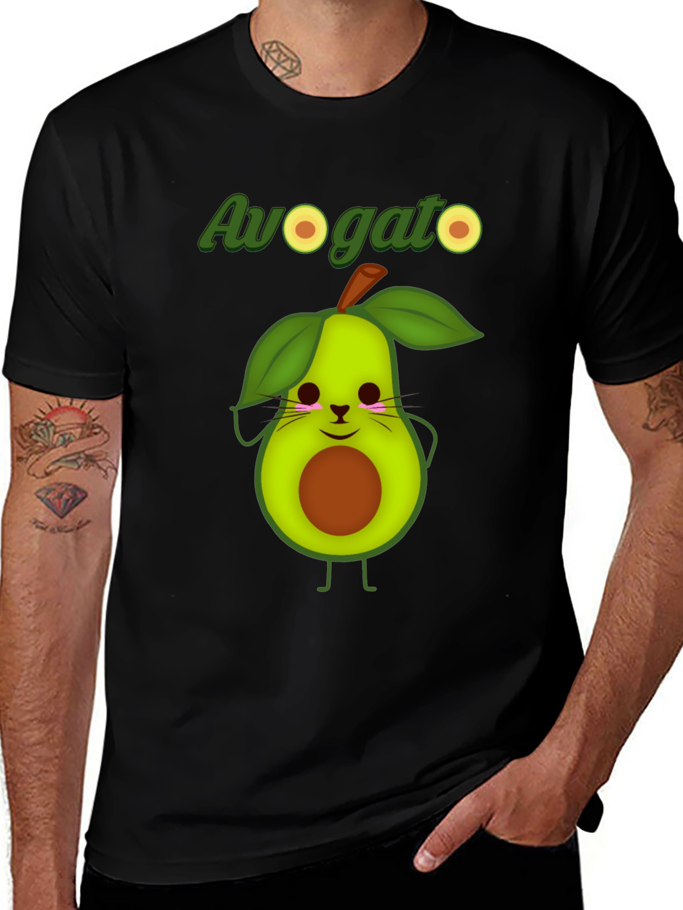 Variant 28 of Avogato Graphic T-Shirt - Funny Avocado Cat Tee