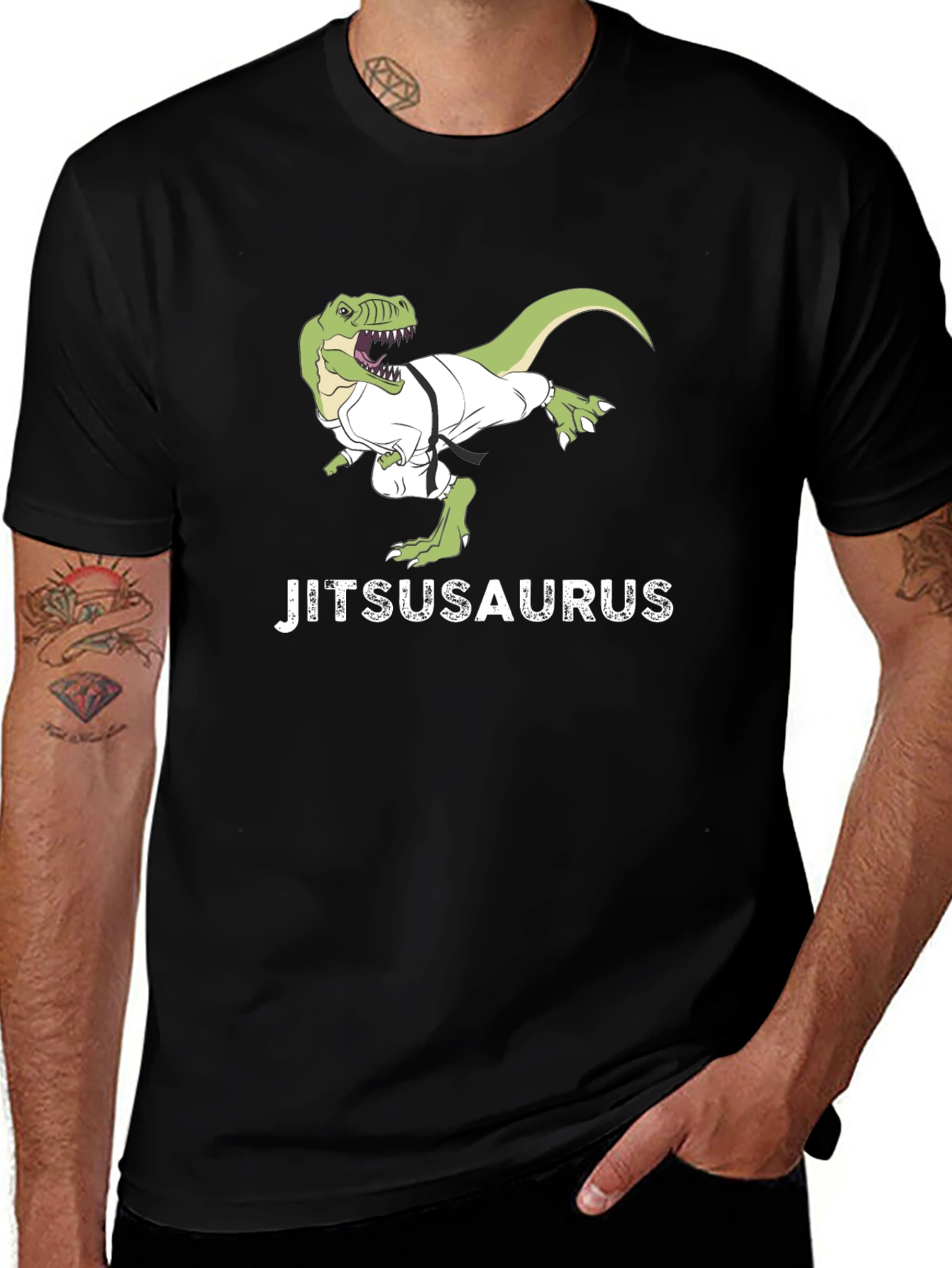 Variant 28 of Jitsusaurus T-Shirt: Dinosaur Jiu Jitsu Tee