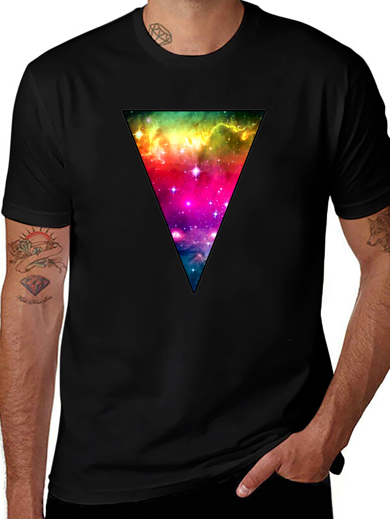 Variant 27 of Galaxy Triangle Black T-Shirt