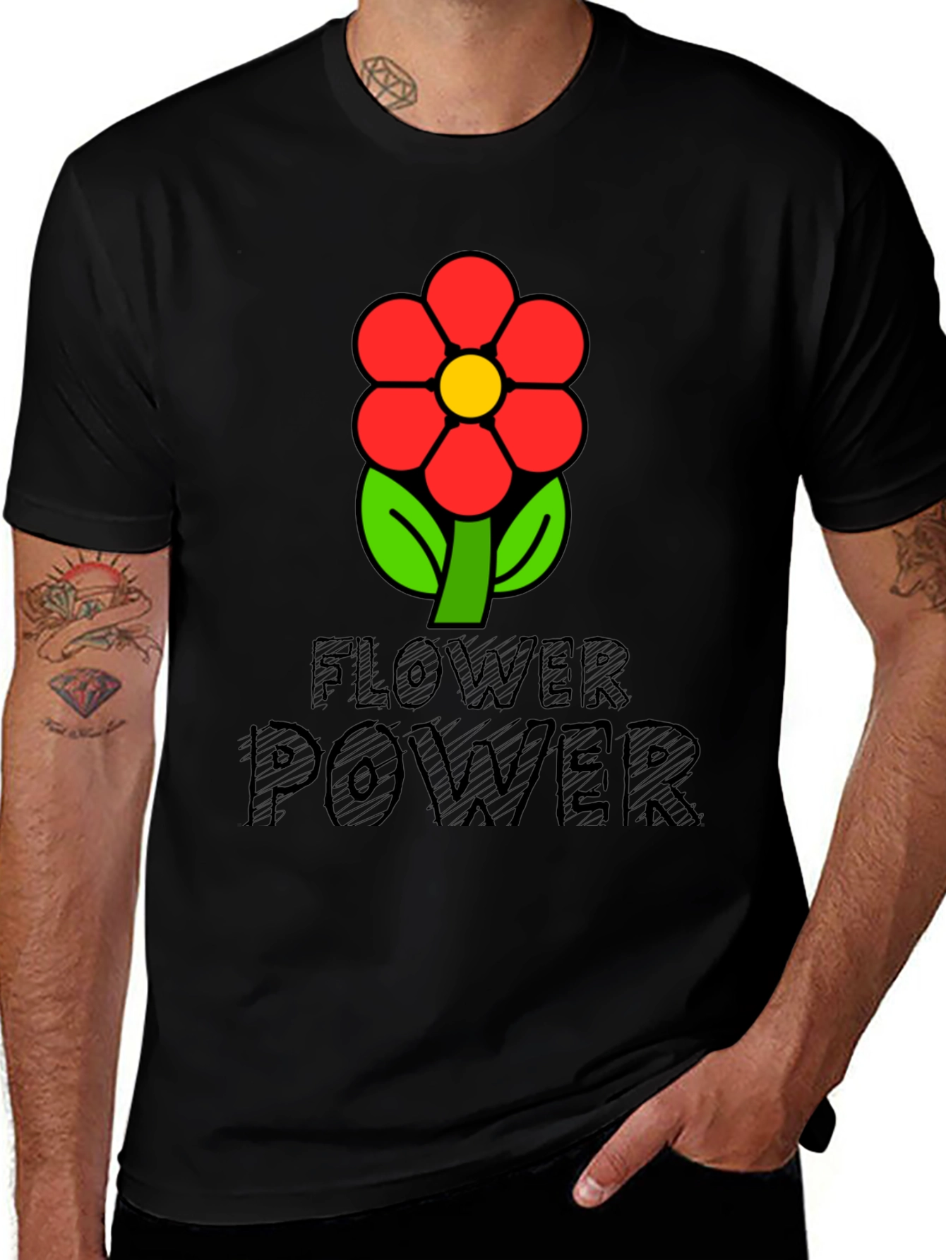 Variant 21 of Flower Power Graphic Tee - Retro Design