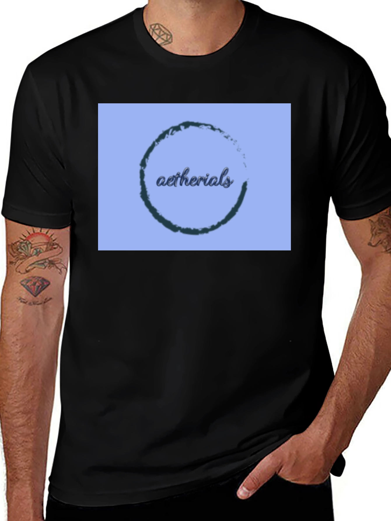 Variant 6 of Aetherials Graphic Print Black T-Shirt