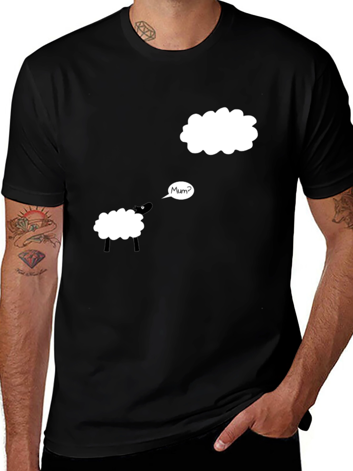 Variant 16 of Mum? Sheep Funny Black T-Shirt