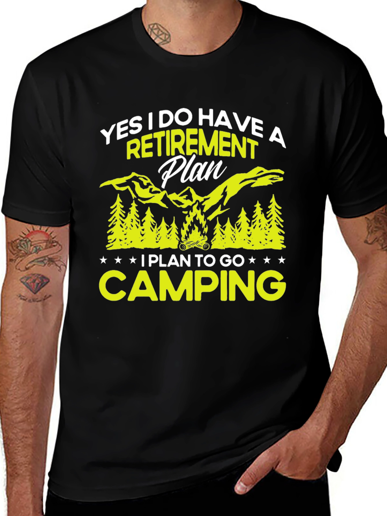 Variant 18 of Retirement Plan Camping Graphic Tee