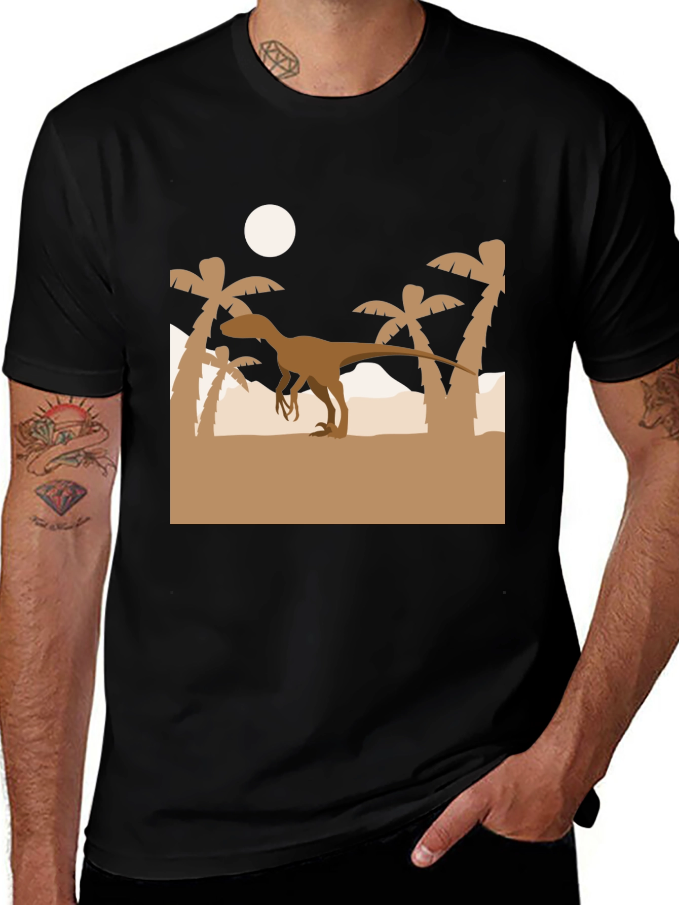 Variant 22 of Dino Silhouette Black T-Shirt