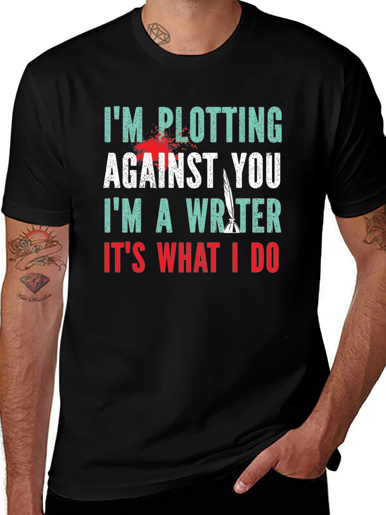 Variant 18 of Plotting Writer T-Shirt