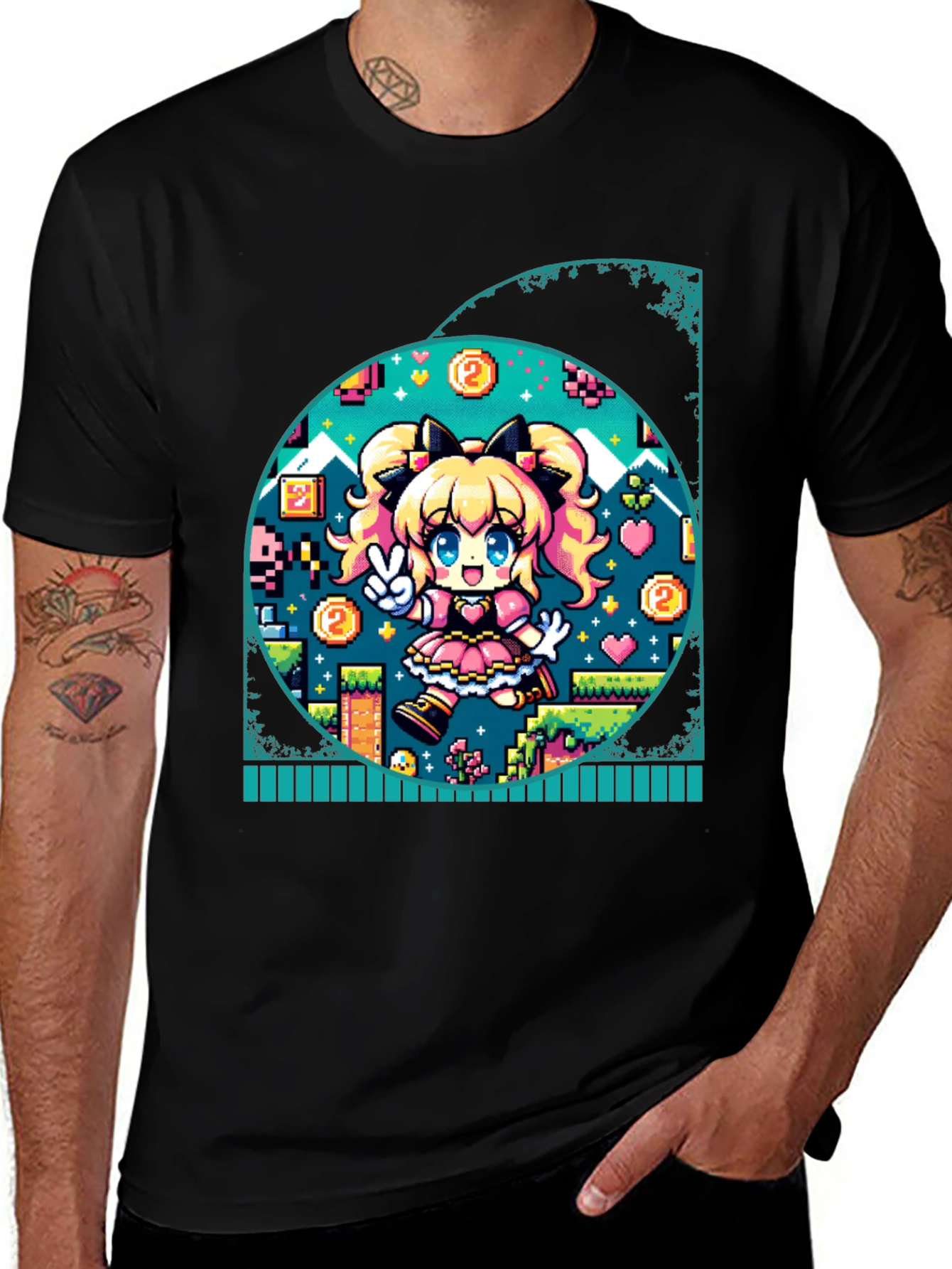 Variant 13 of Pixel Game Girl Graphic Tee