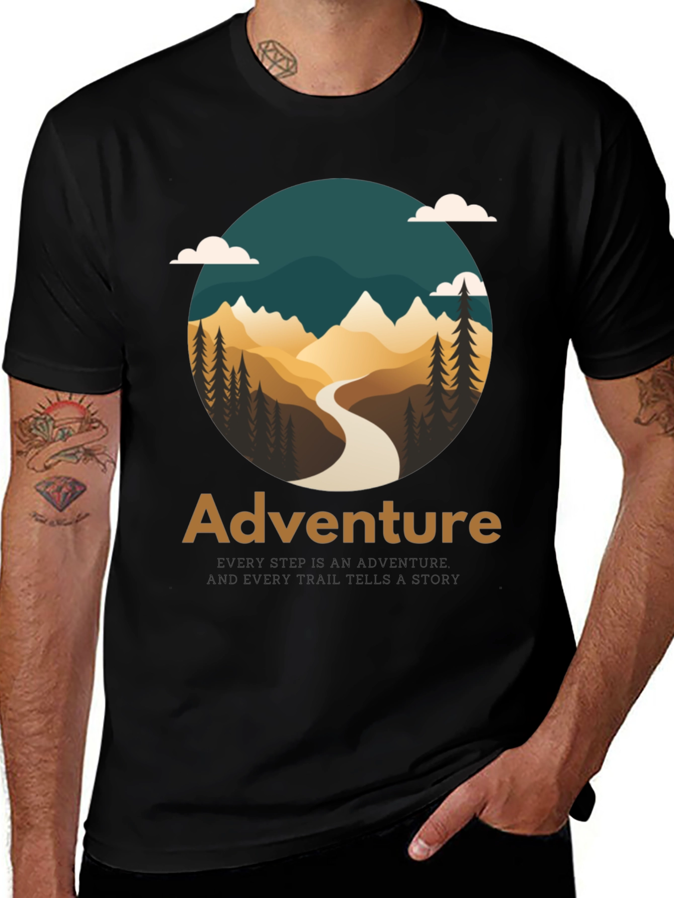 Variant 13 of Adventure Mountain Graphic Tee - Nature Lover T-Shirt