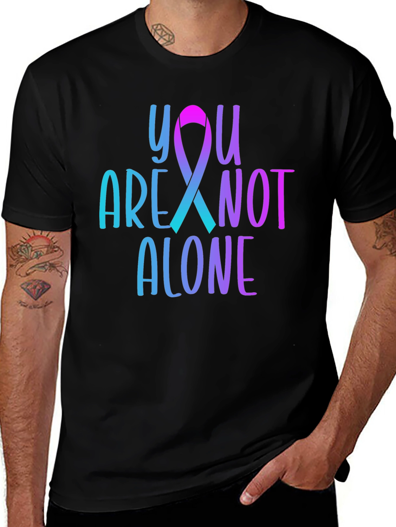Variant 22 of You Are Not Alone T-Shirt - Mental Health Awareness