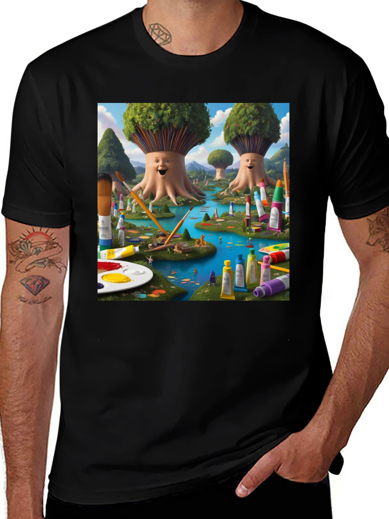 Variant 23 of Whimsical Artist Landscape Graphic Tee