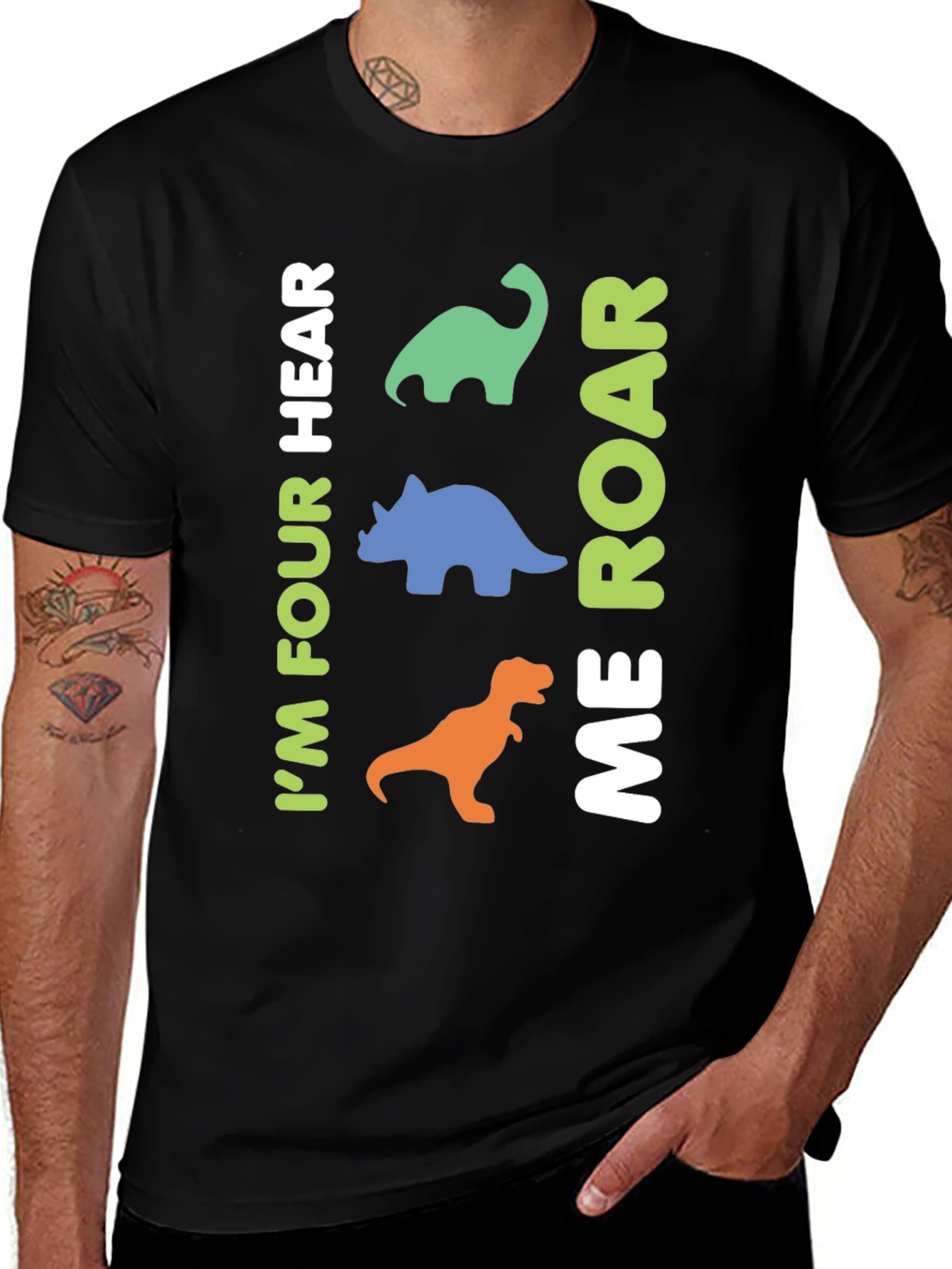 Variant 11 of I'm Four Hear Me Roar Dinosaur Birthday T-Shirt