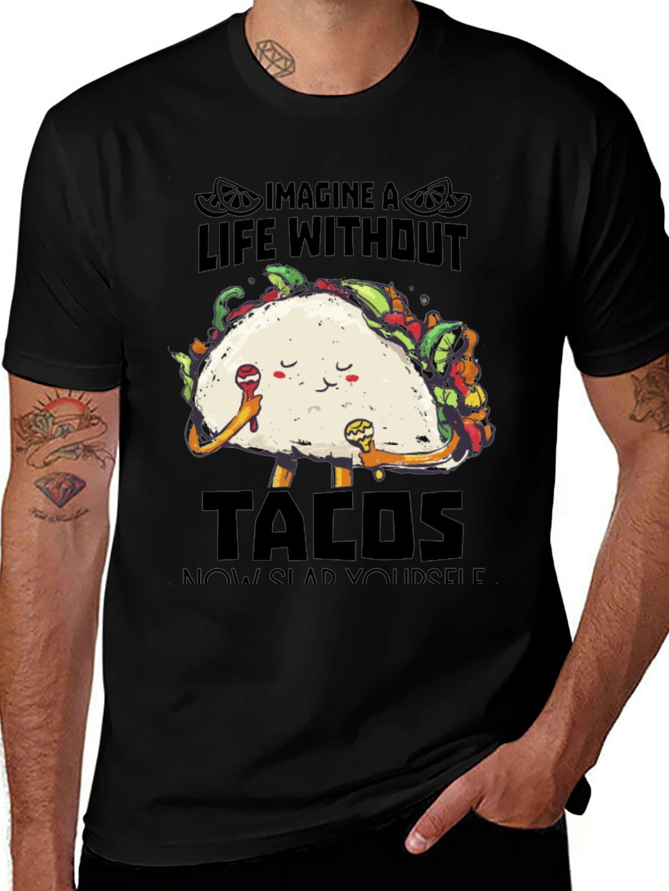 Variant 7 of Imagine Life Without Tacos Graphic Tee