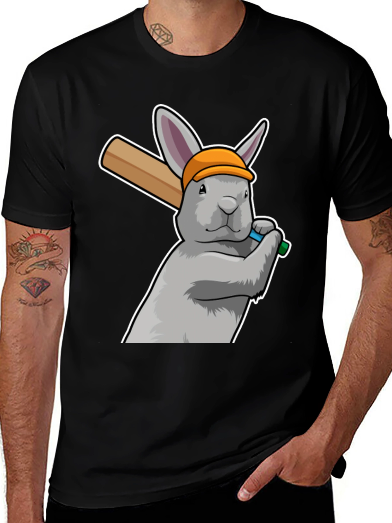 Variant 19 of Rabbit Baseball Player Graphic Tee