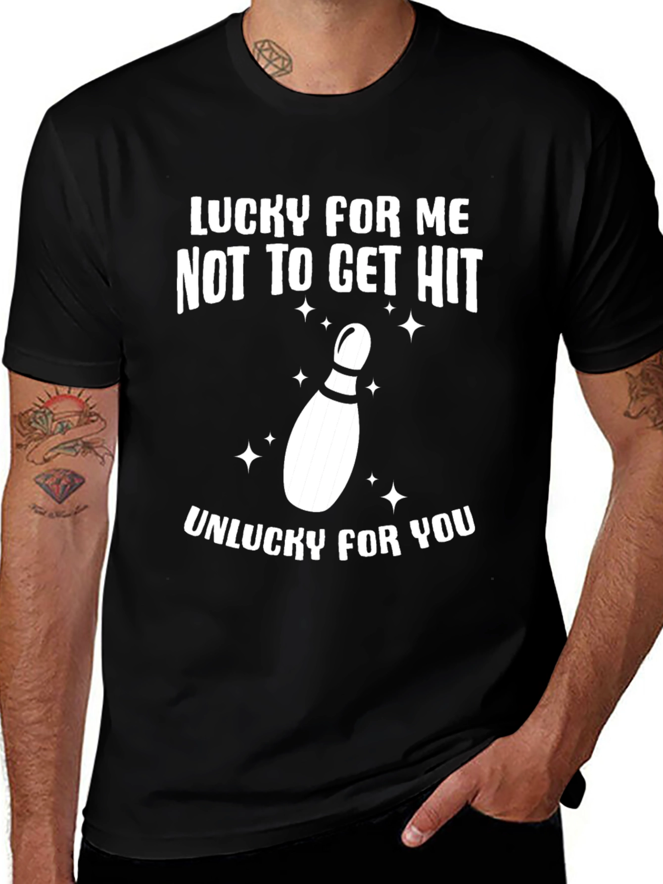 Variant 18 of Funny Bowling T-Shirt - Lucky For Me Graphic Tee