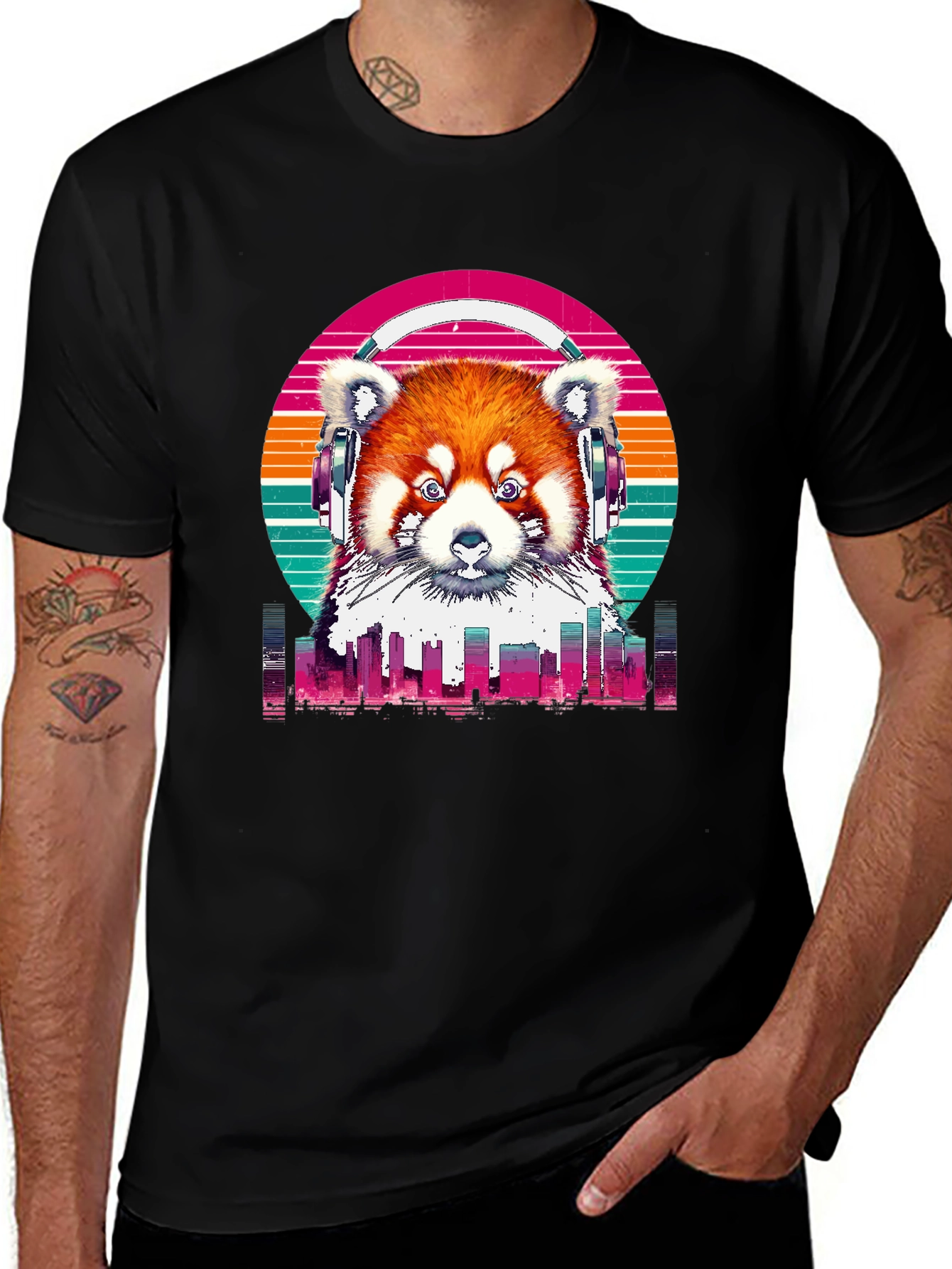 Variant 26 of Red Panda Headphone Graphic Tee