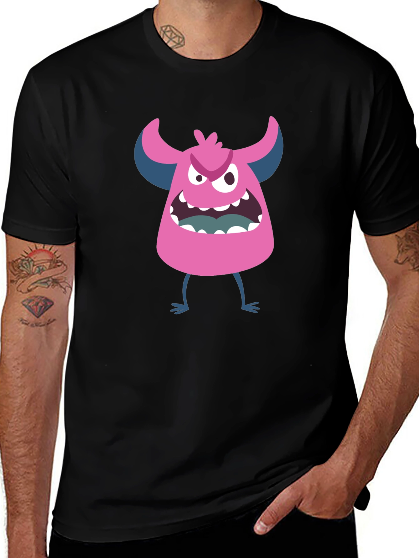 Variant 10 of Monster Graphic T-Shirt - Black