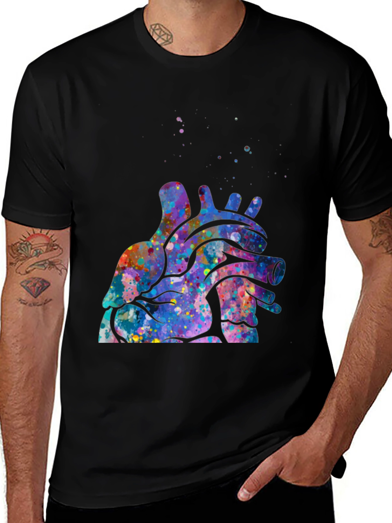 Variant 19 of Abstract Heart Graphic Tee - Black
