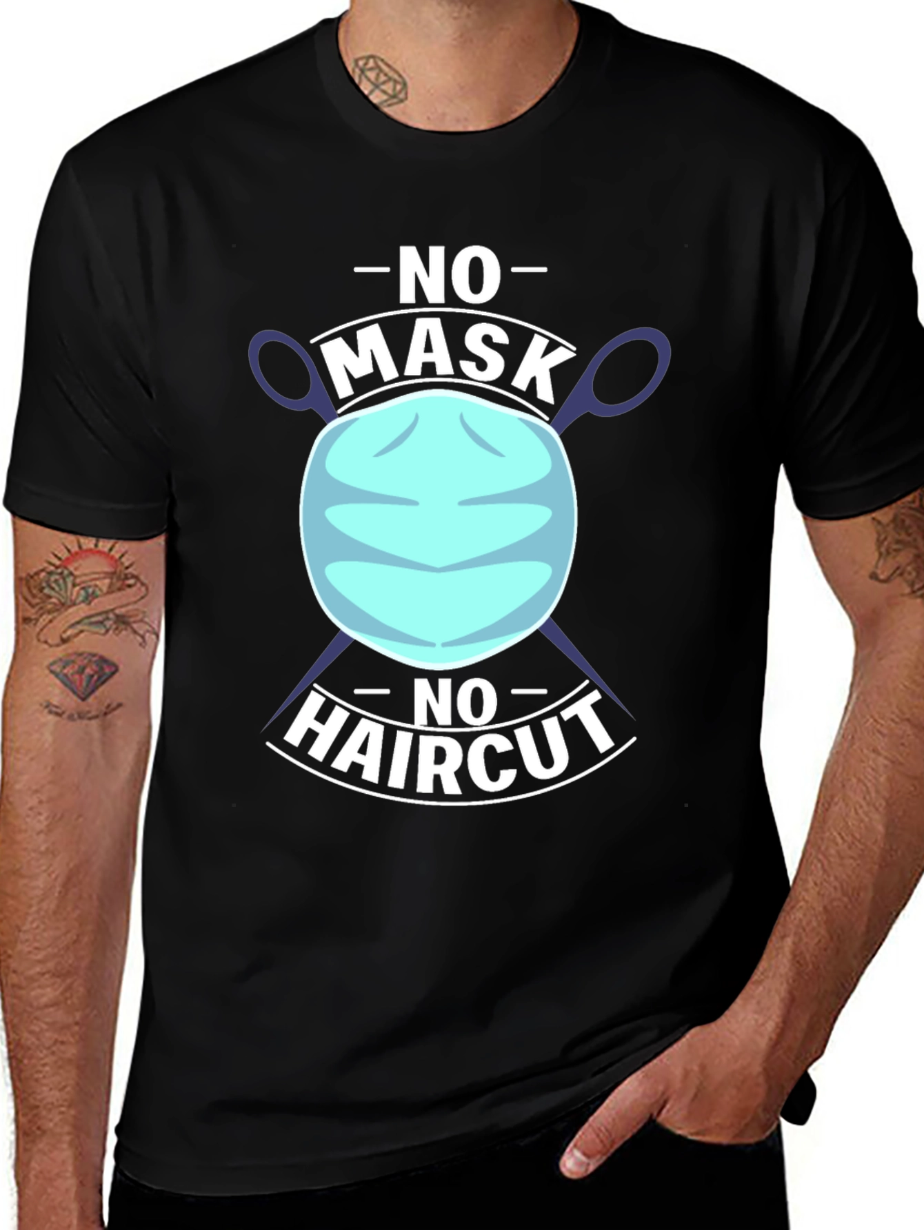 Variant 19 of No Mask No Haircut Graphic T-Shirt