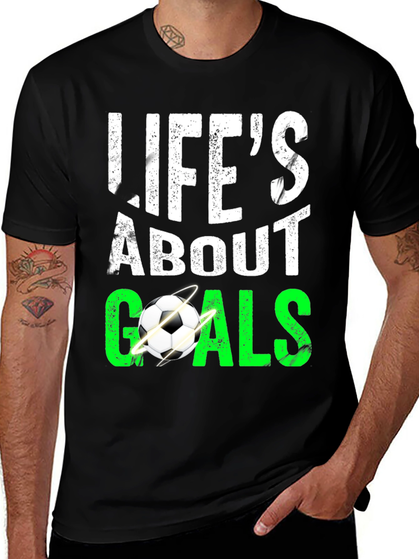 Variant 26 of Life's About Goals Soccer Graphic T-Shirt