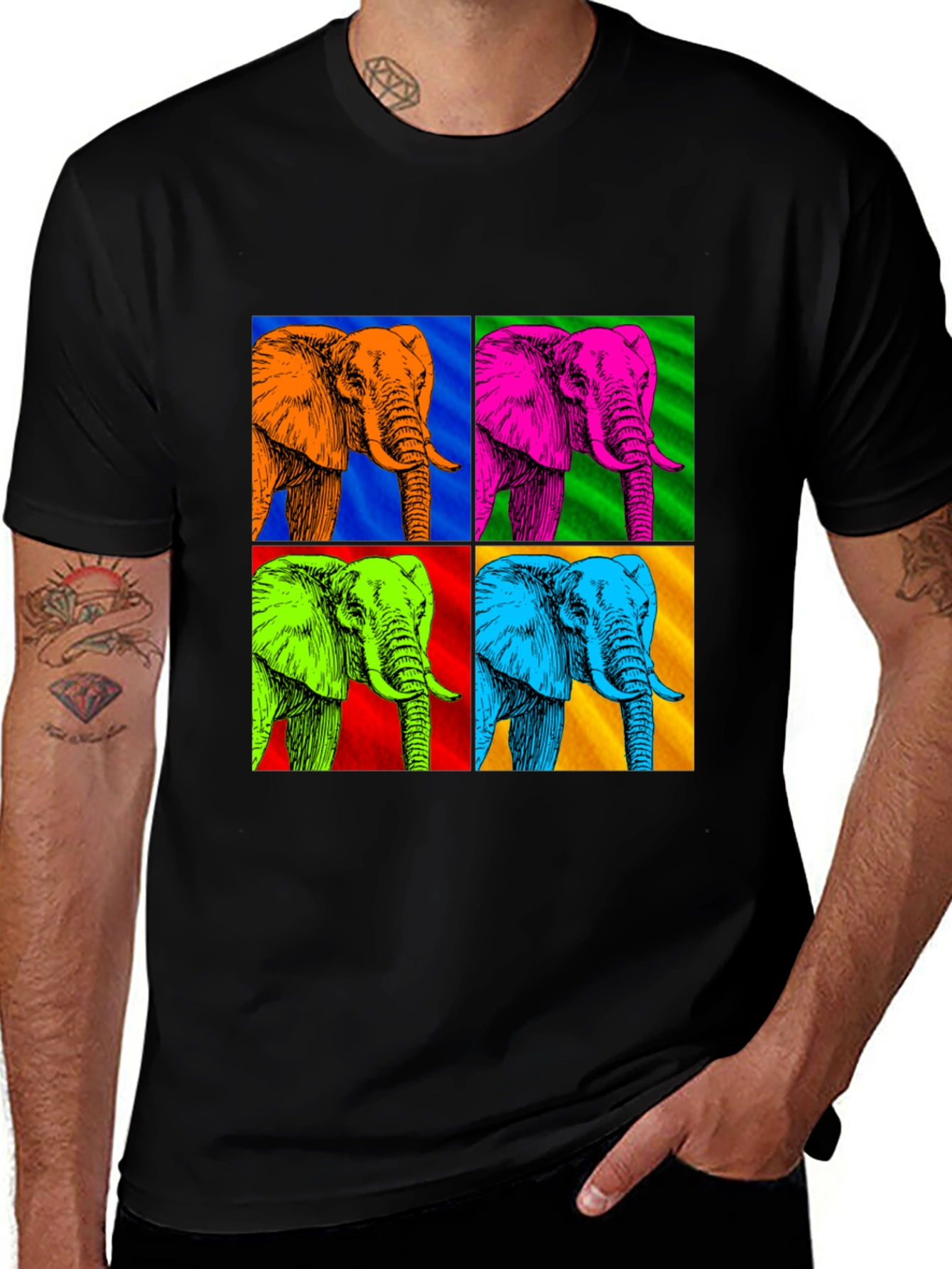 Variant 19 of Pop Art Elephant T-Shirt - Colorful Graphic Tee
