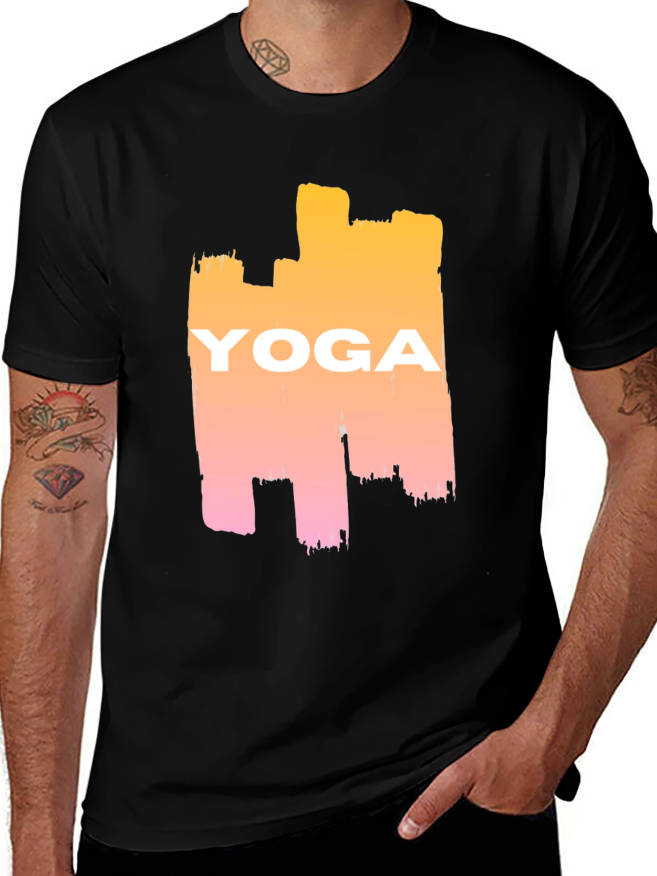 Variant 6 of Yoga Graphic Black T-Shirt Men's Casual Wear