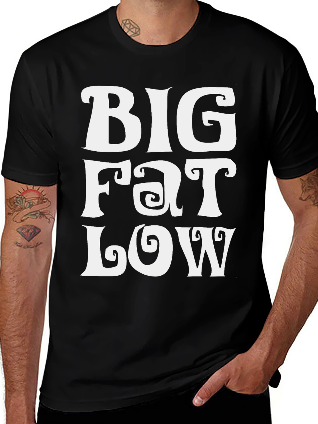 Variant 24 of Big Fat Low Funny Graphic Tee - Black Unisex T-Shirt