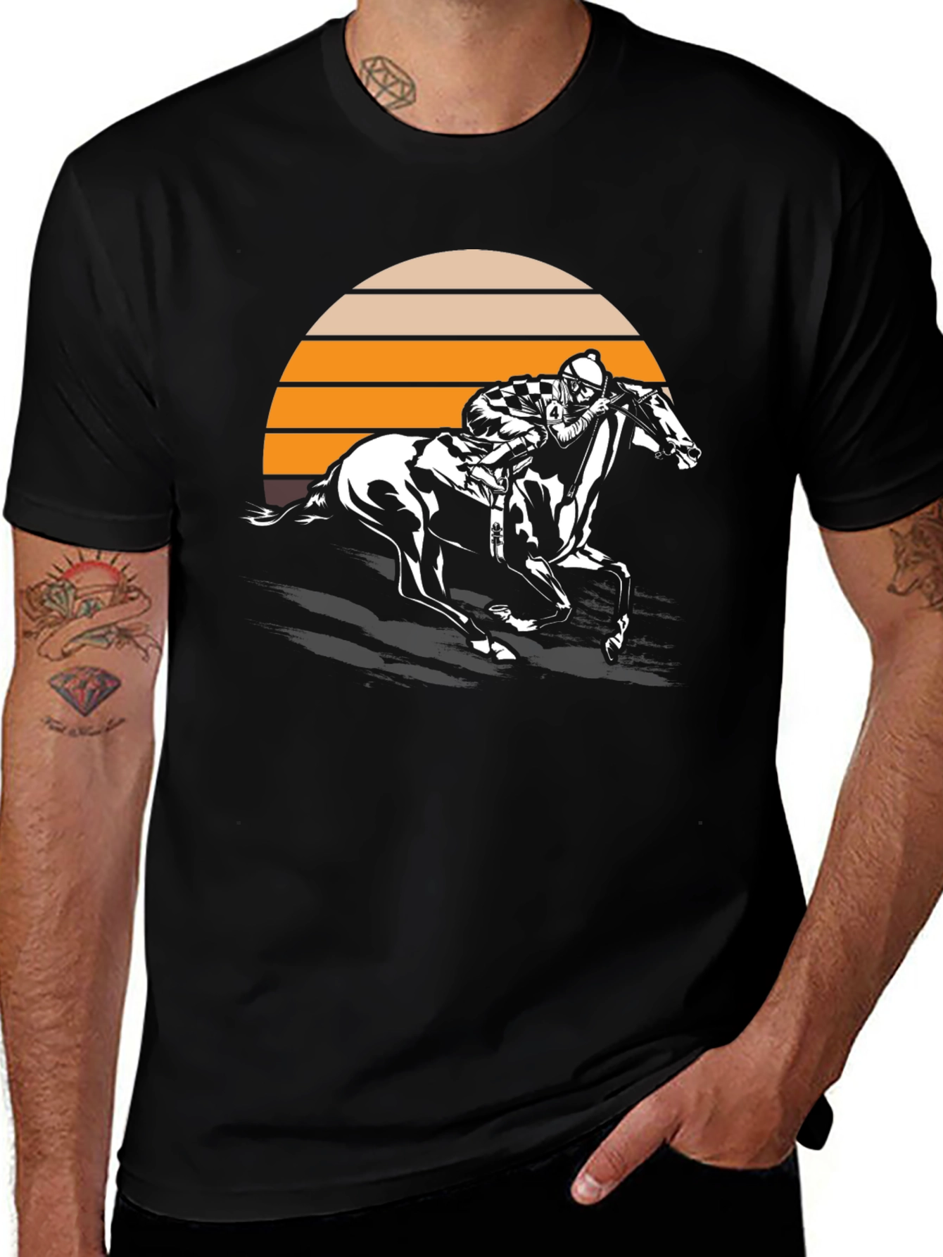 Variant 13 of Horse Racing Sunset Graphic Tee