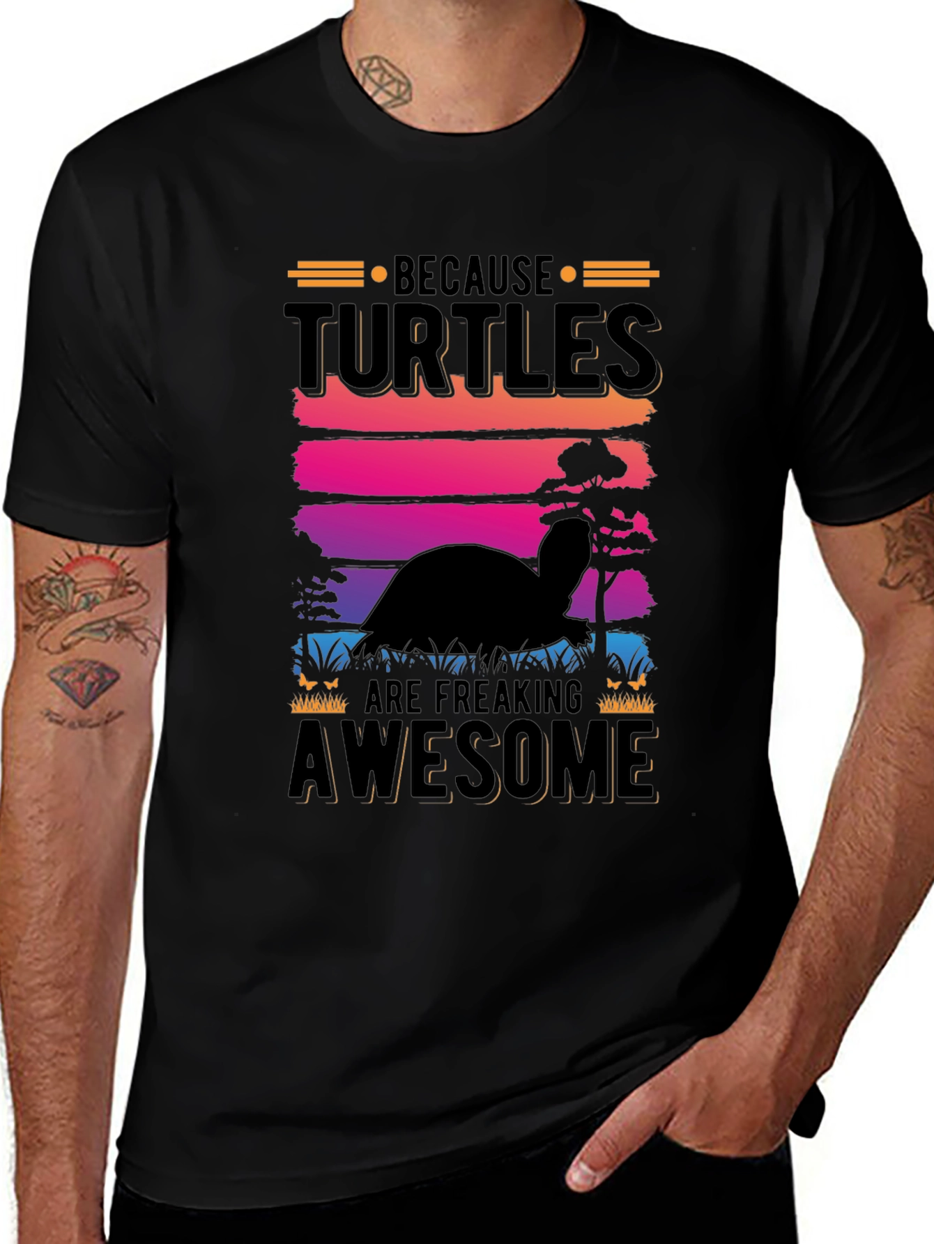 Turtle Lover Graphic Tee - Because Turtles Are Awesome T-Shirt