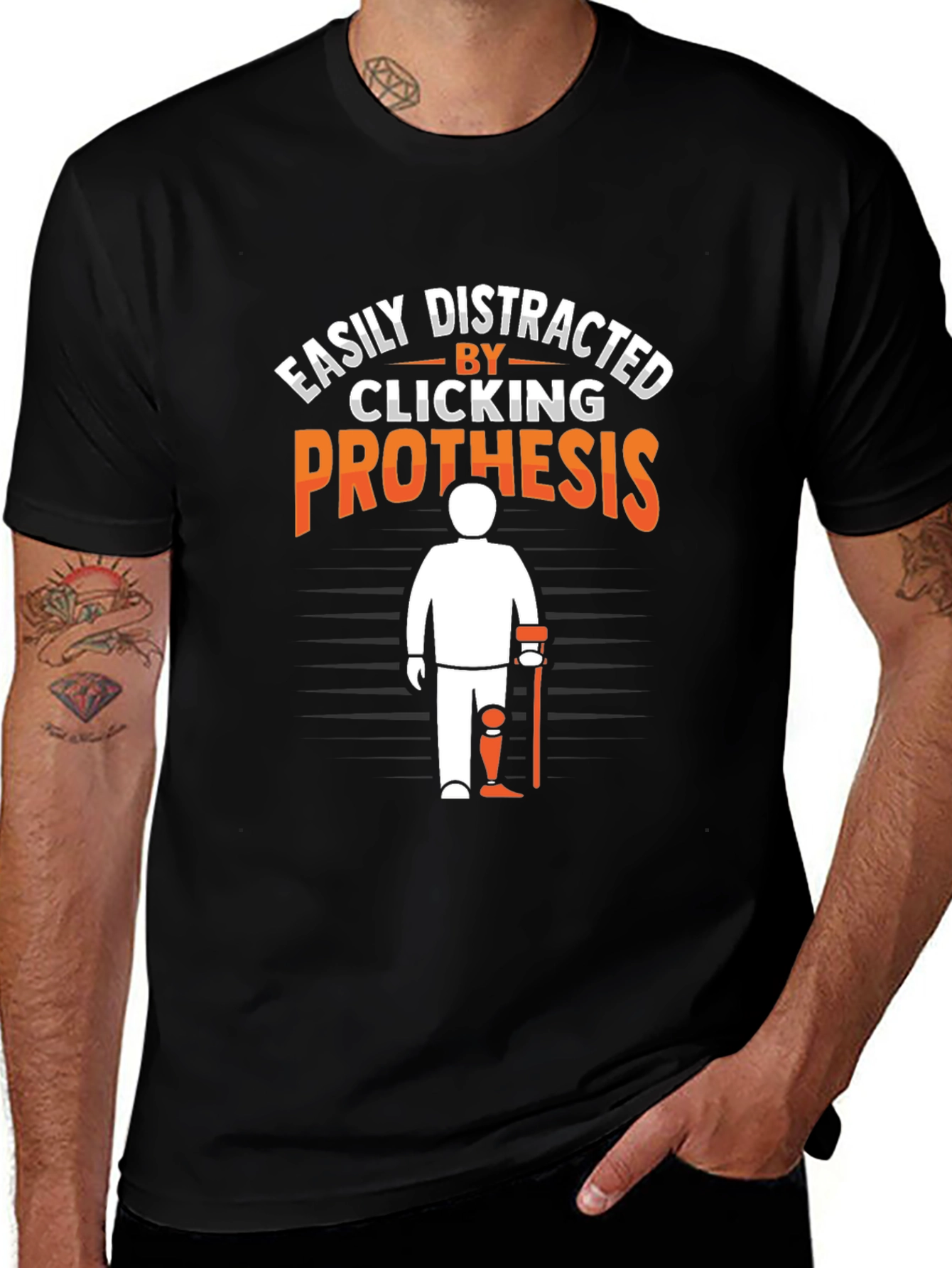 Variant 9 of Easily Distracted By Clicking Prosthesis T-Shirt