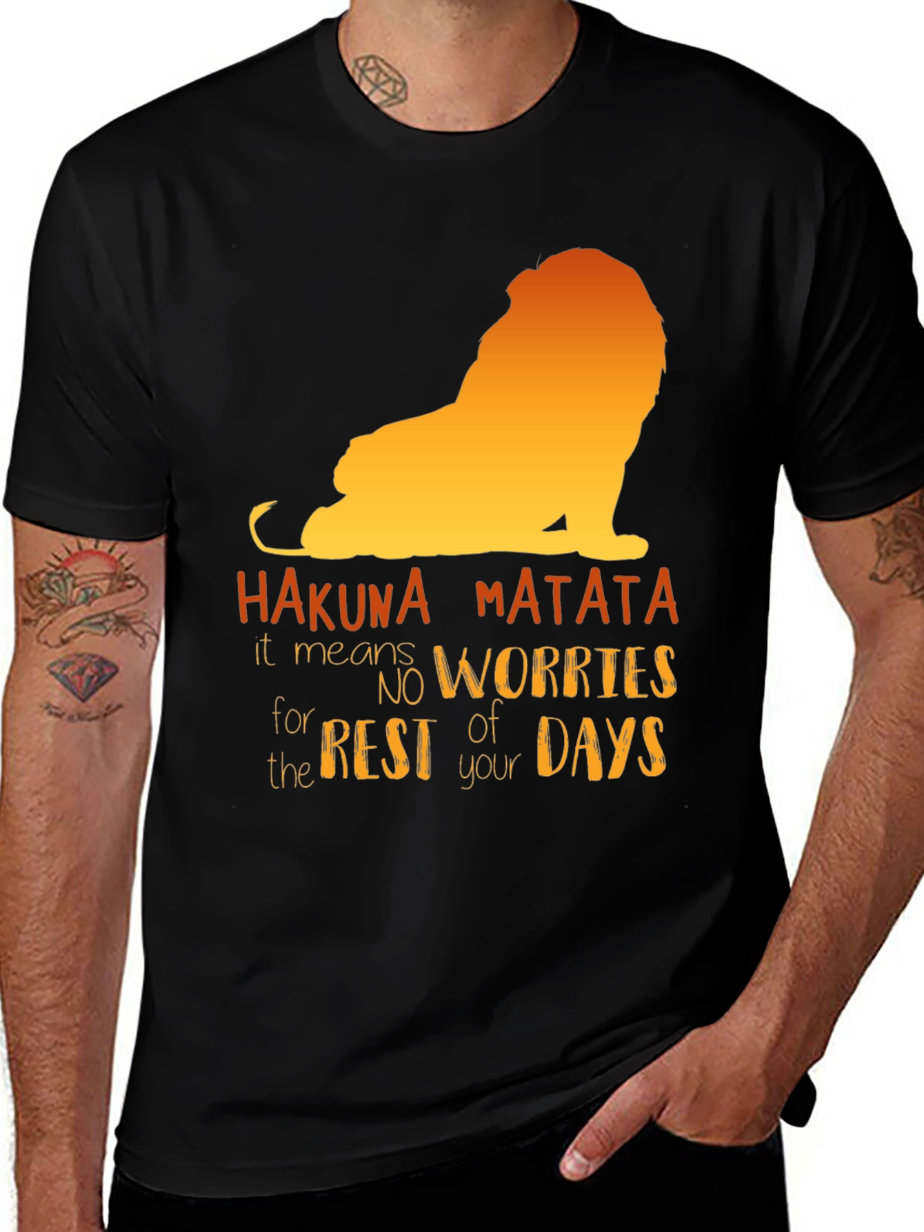 Hakuna Matata Lion Graphic Tee - Worry-Free Days!