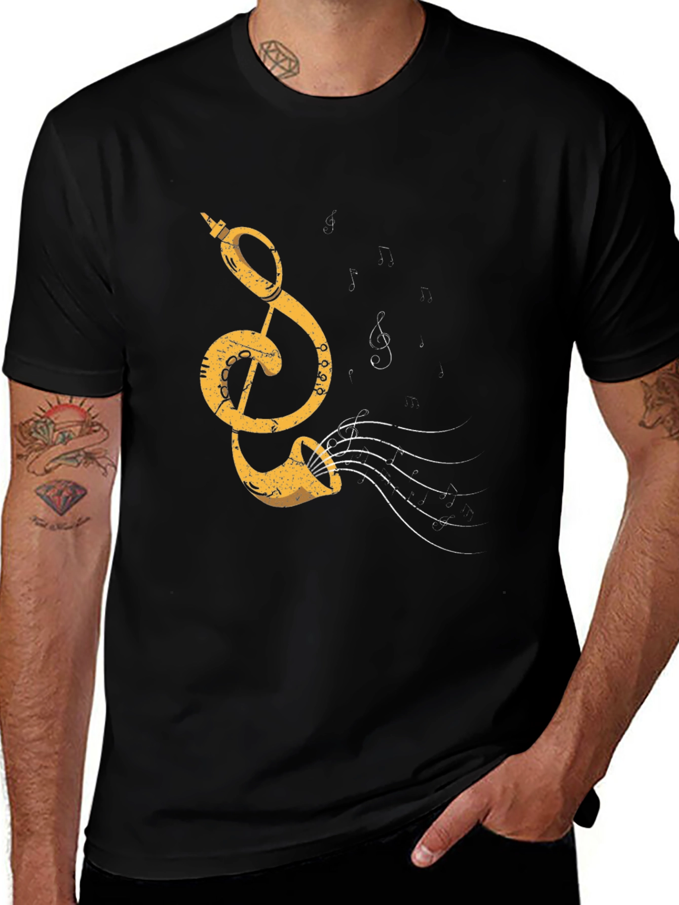 Variant 15 of Musical Clef Trumpet Graphic Tee