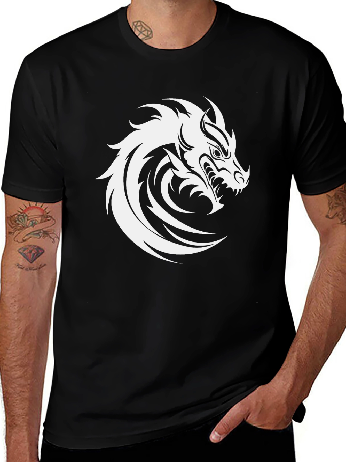 Variant 8 of Black Dragon Graphic Tee - Bold Style