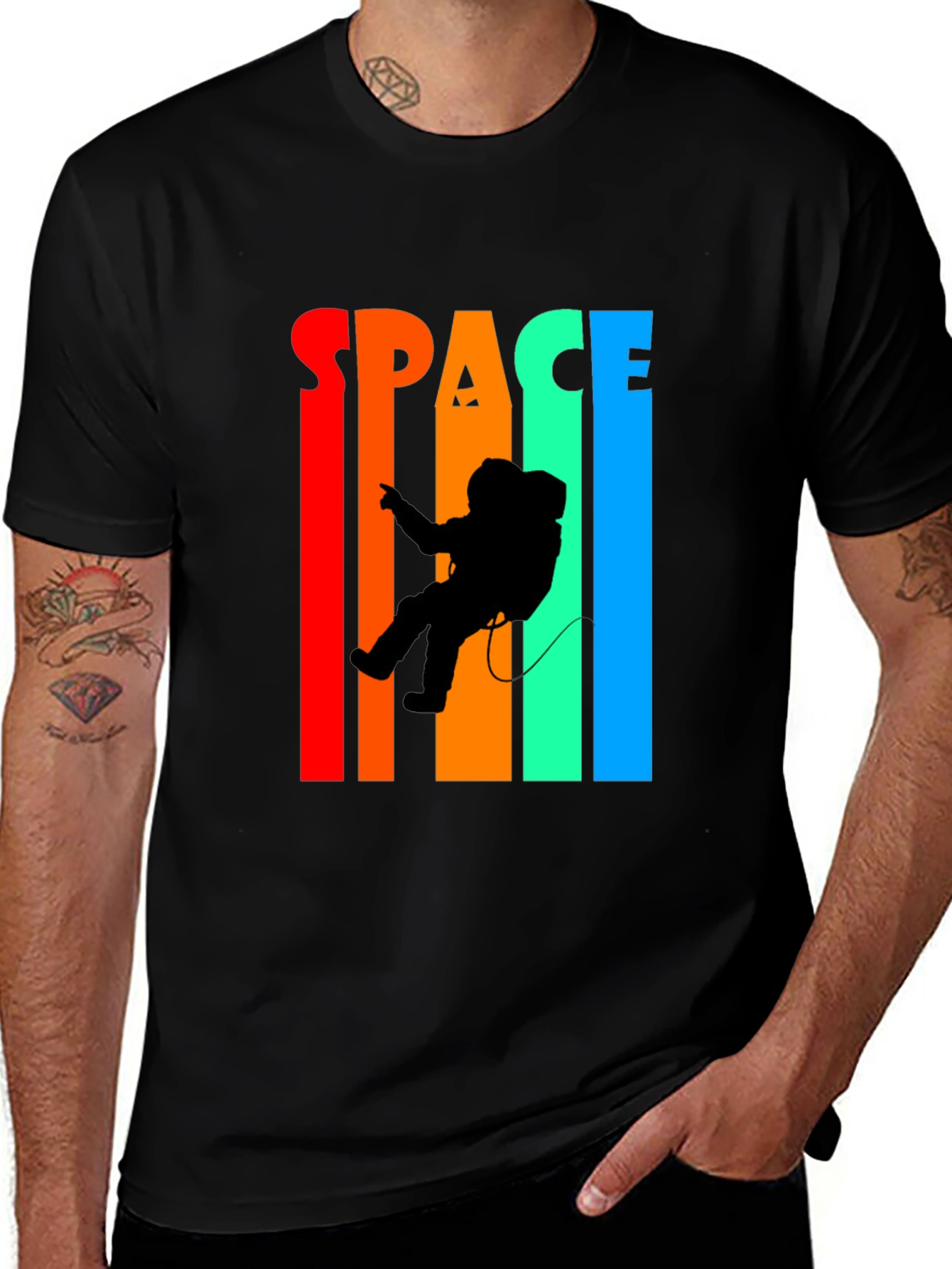 Retro Space Astronaut Graphic T-Shirt