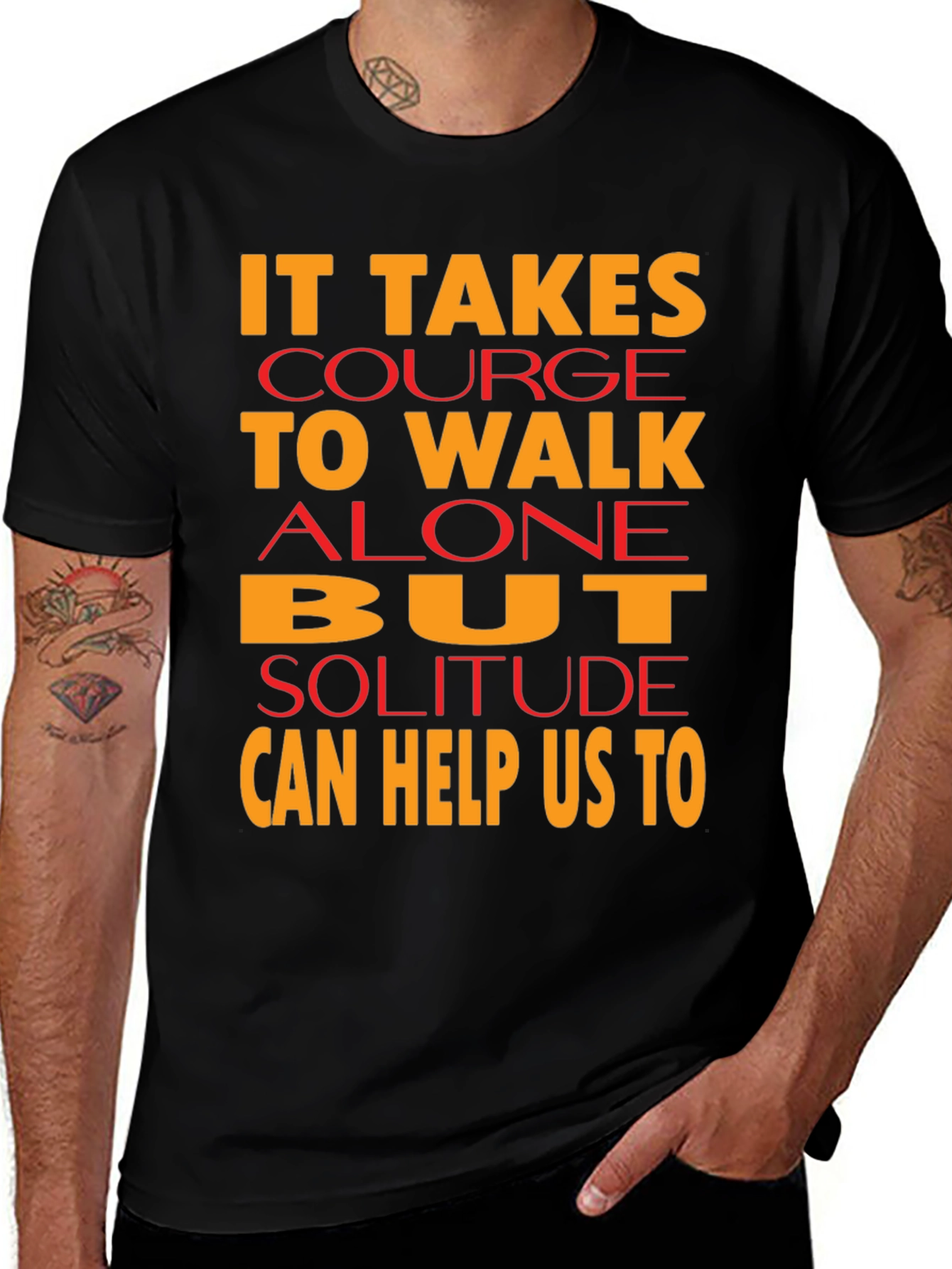 Variant 23 of Courage to Walk Alone Graphic Tee - Black